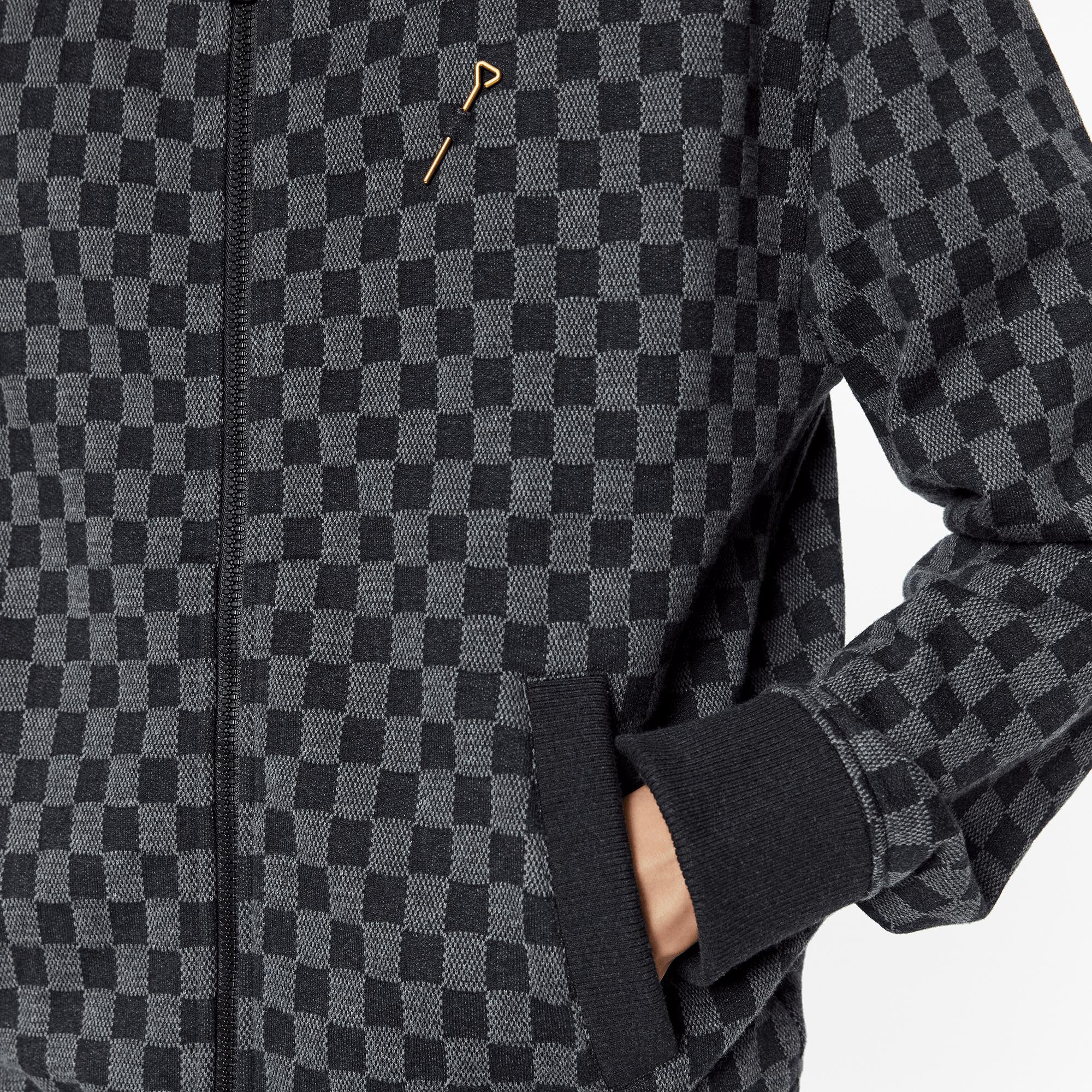 Bomber con motivo Damier in trama jacquard  Uomo Abbigliamento Maglieria e Felpe | LOUIS VUITTON (Zoom prodotto)