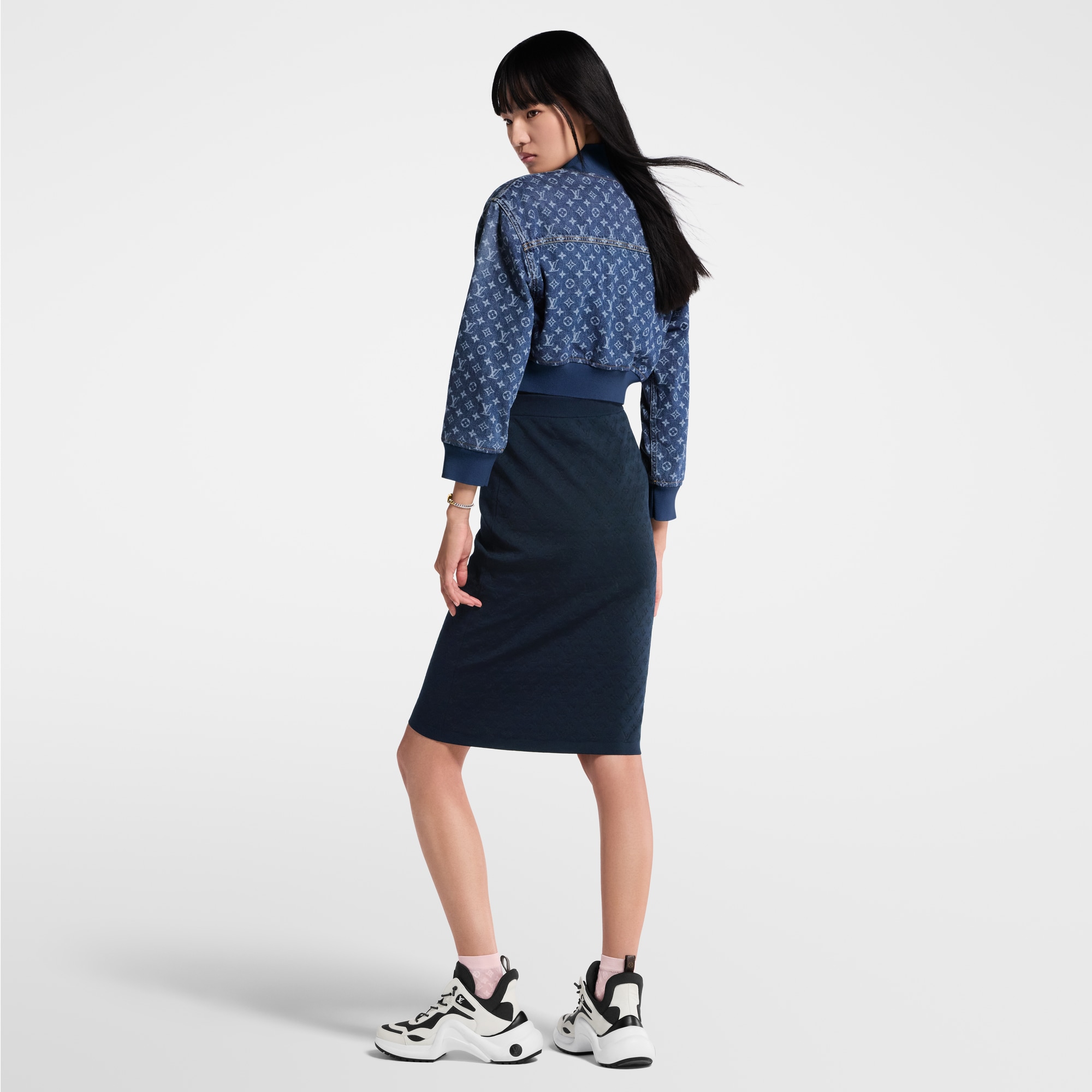 Bomber corto in denim con motivo Monogram  Donna Abbigliamento Cappotti e Giacche | LOUIS VUITTON (Zoom prodotto)