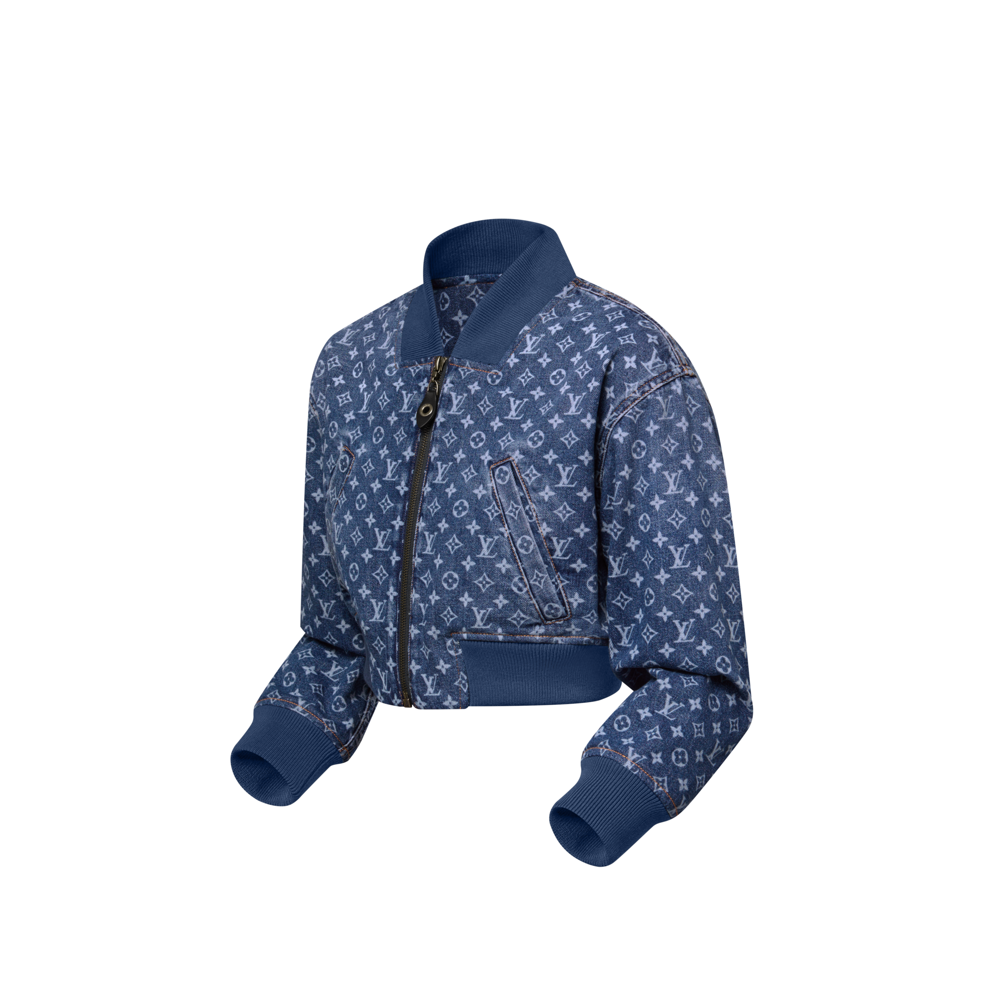 Bomber corto in denim con motivo Monogram  Donna Abbigliamento Cappotti e Giacche | LOUIS VUITTON (Zoom prodotto)