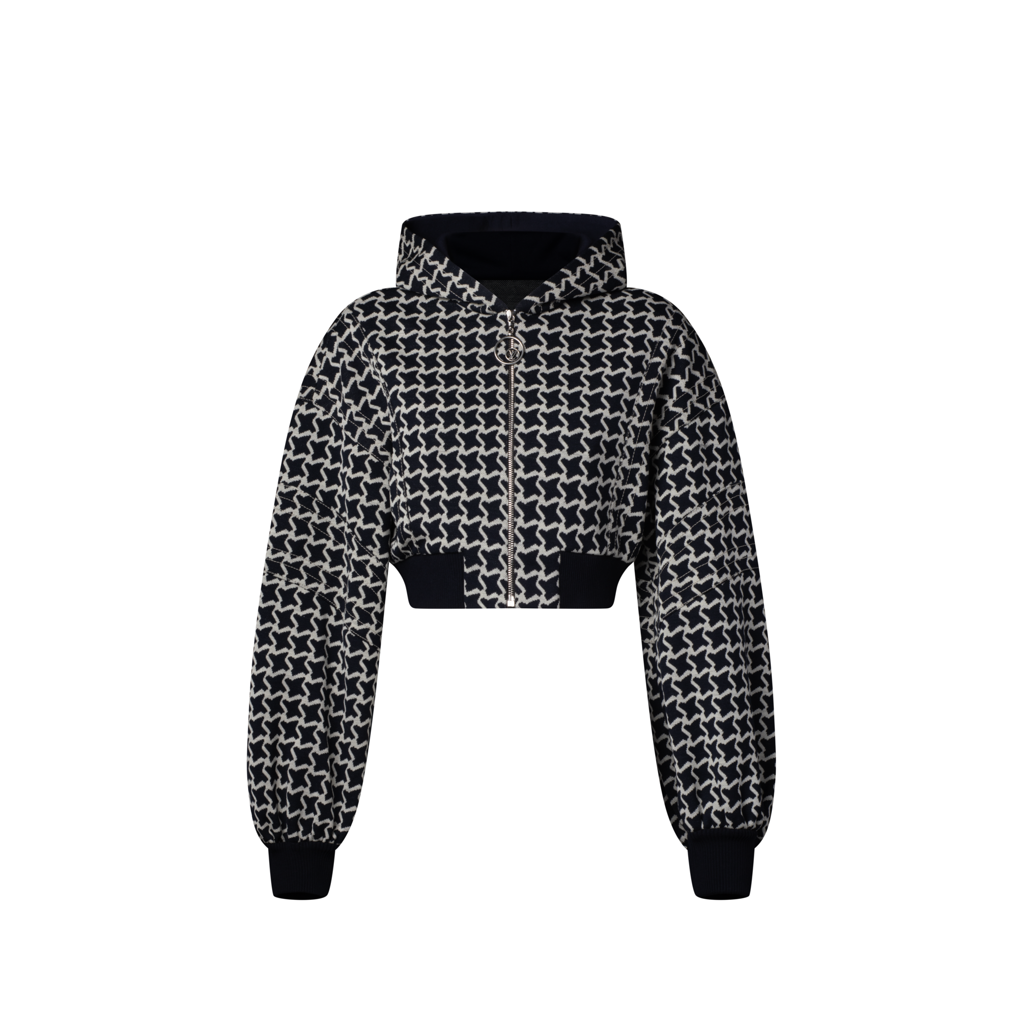 Bomber crop in jacquard a nido d