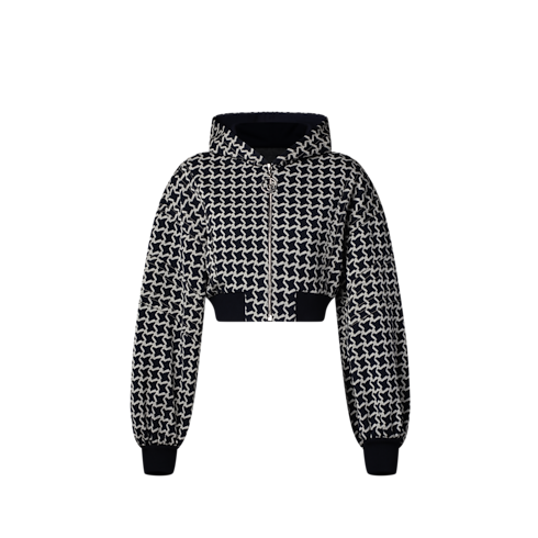 Bomber crop in jacquard a nido d'ape Donna Abbigliamento Cappotti e Giacche | LOUIS VUITTON (Zoom prodotto)