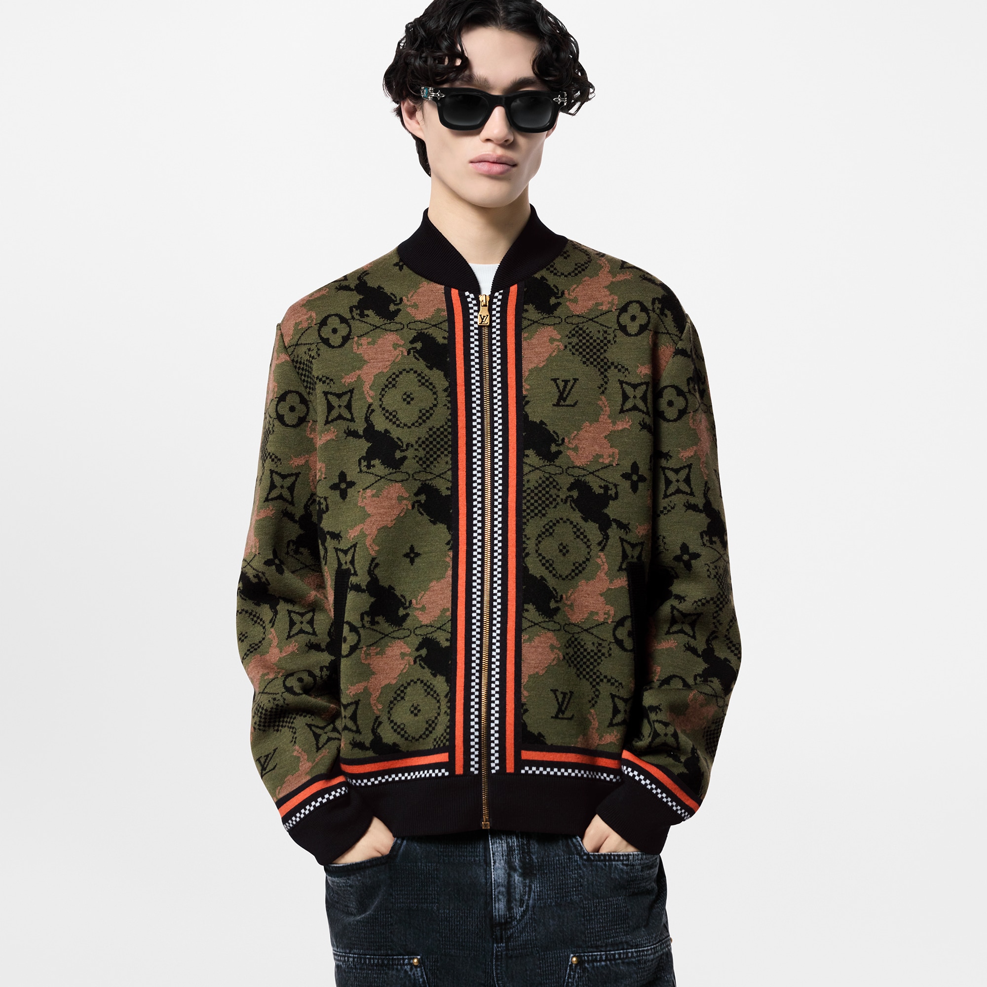 Bomber in lana con trama jacquard  Uomo Abbigliamento Capispalla e Cappotti | LOUIS VUITTON (Zoom prodotto)