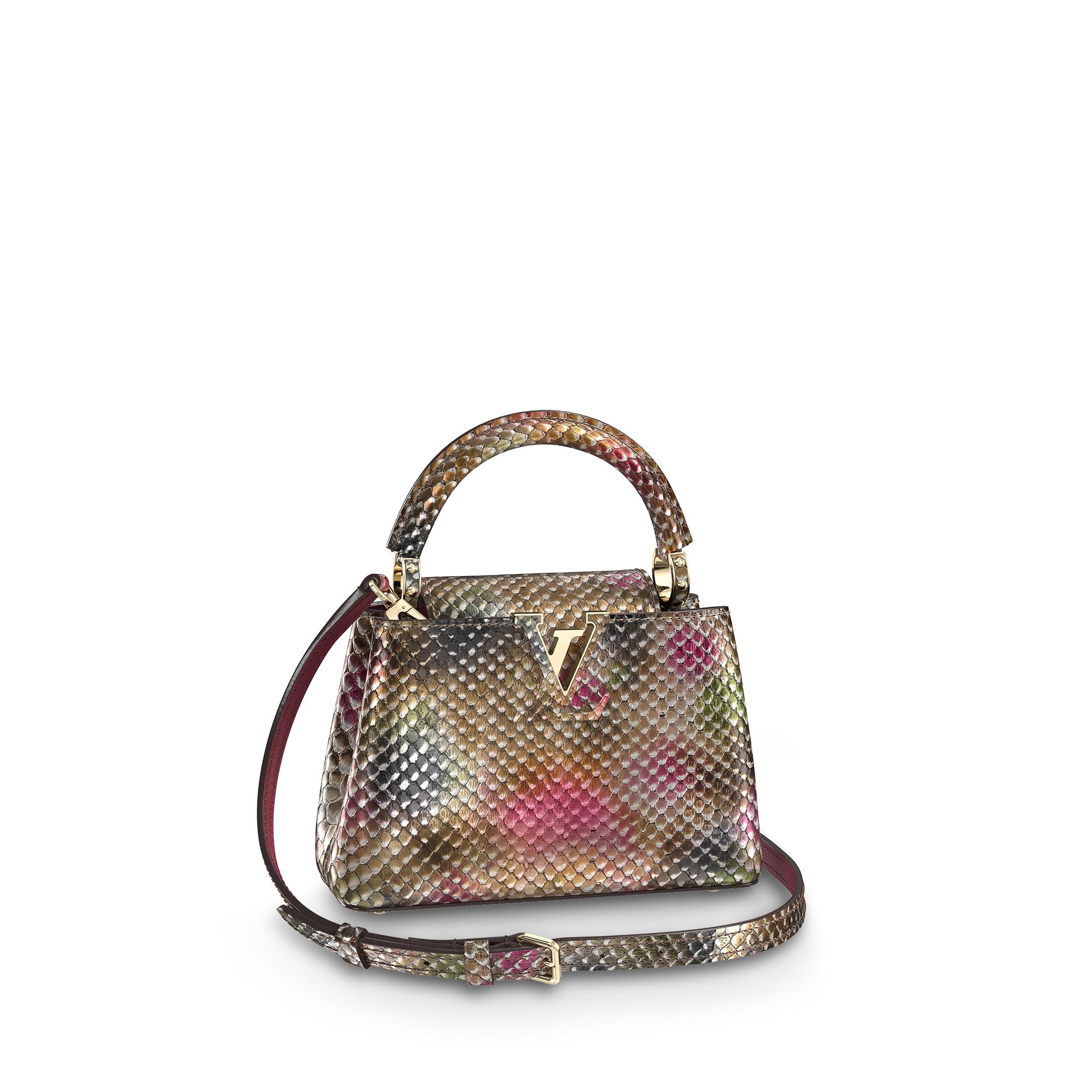 Louis Vuitton Capucines Mini Emerald Python and Calfskin Cross Body Bag  Listed By Cassy - Tradesy
