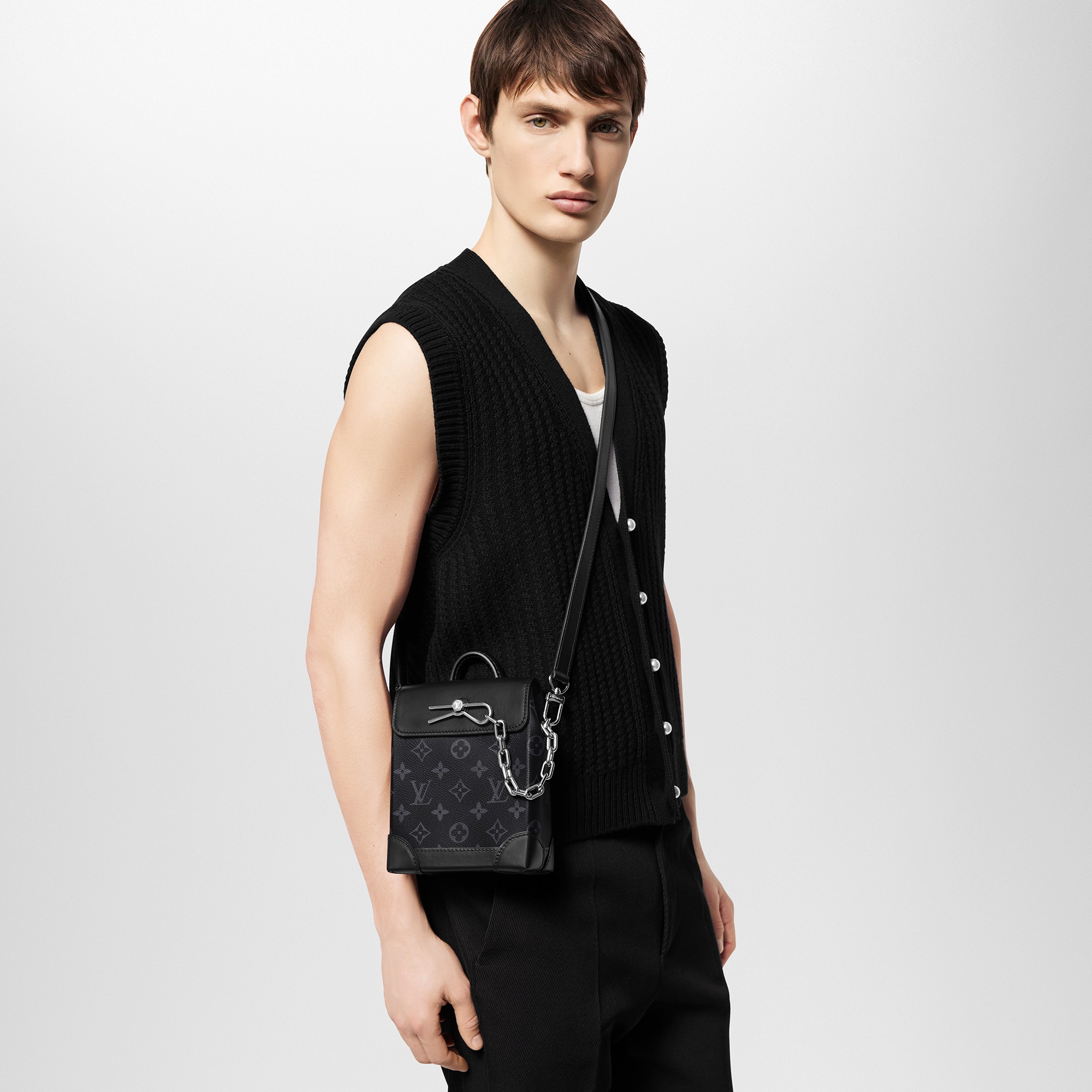 Borsa Nano Steamer Monogram Eclipse Uomo Borse da Uomo Tutte le collezioni | LOUIS VUITTON (Zoom prodotto)