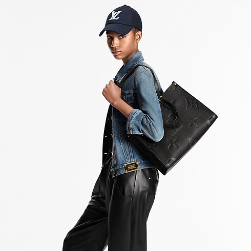 Borsa tote OnTheGo MM Pelle Monogram Empreinte Donna Borse da Donna Tutte le collezioni | LOUIS VUITTON (Zoom prodotto)