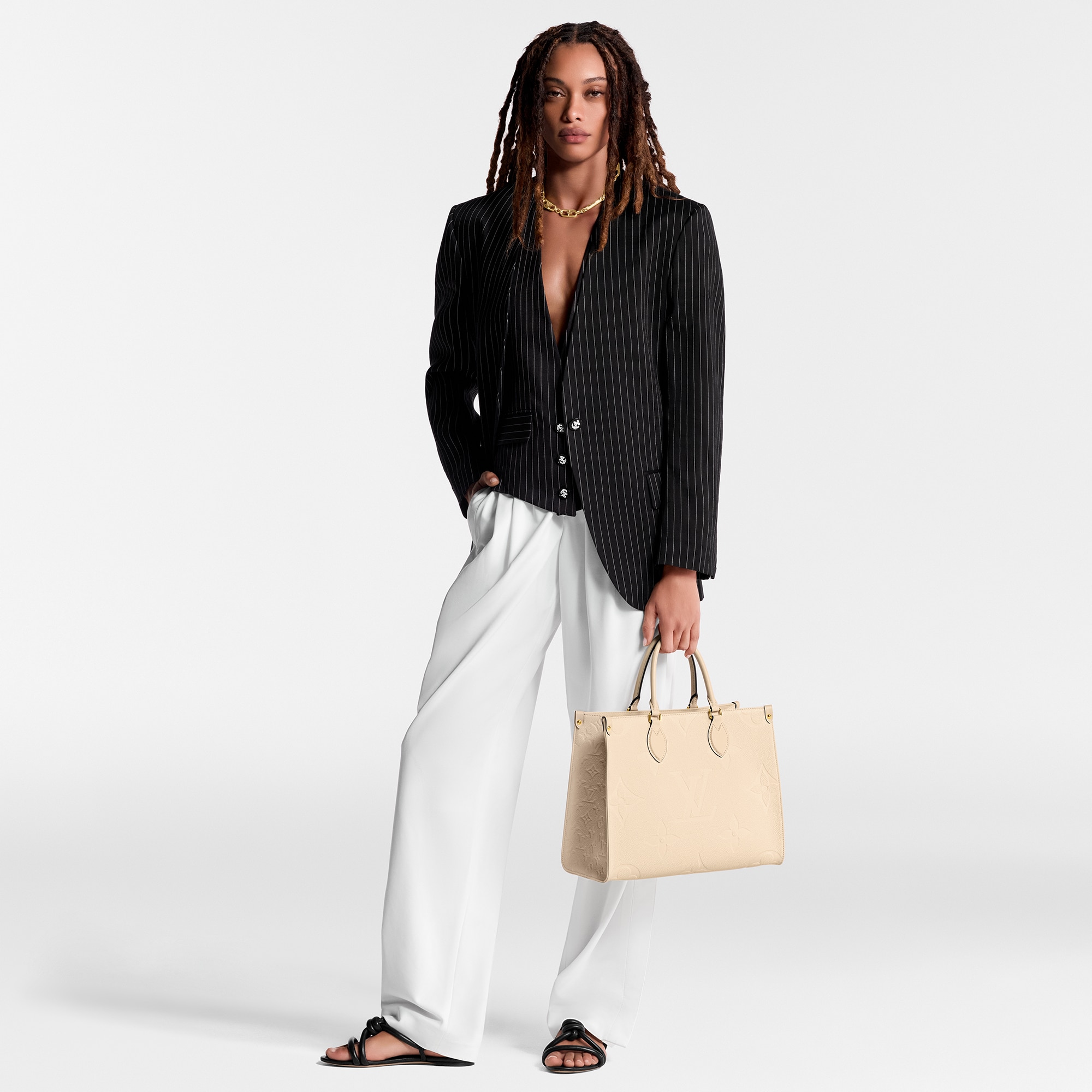 Borsa tote OnTheGo MM Pelle Monogram Empreinte Donna Borse da Donna Tutte le collezioni | LOUIS VUITTON (Zoom prodotto)