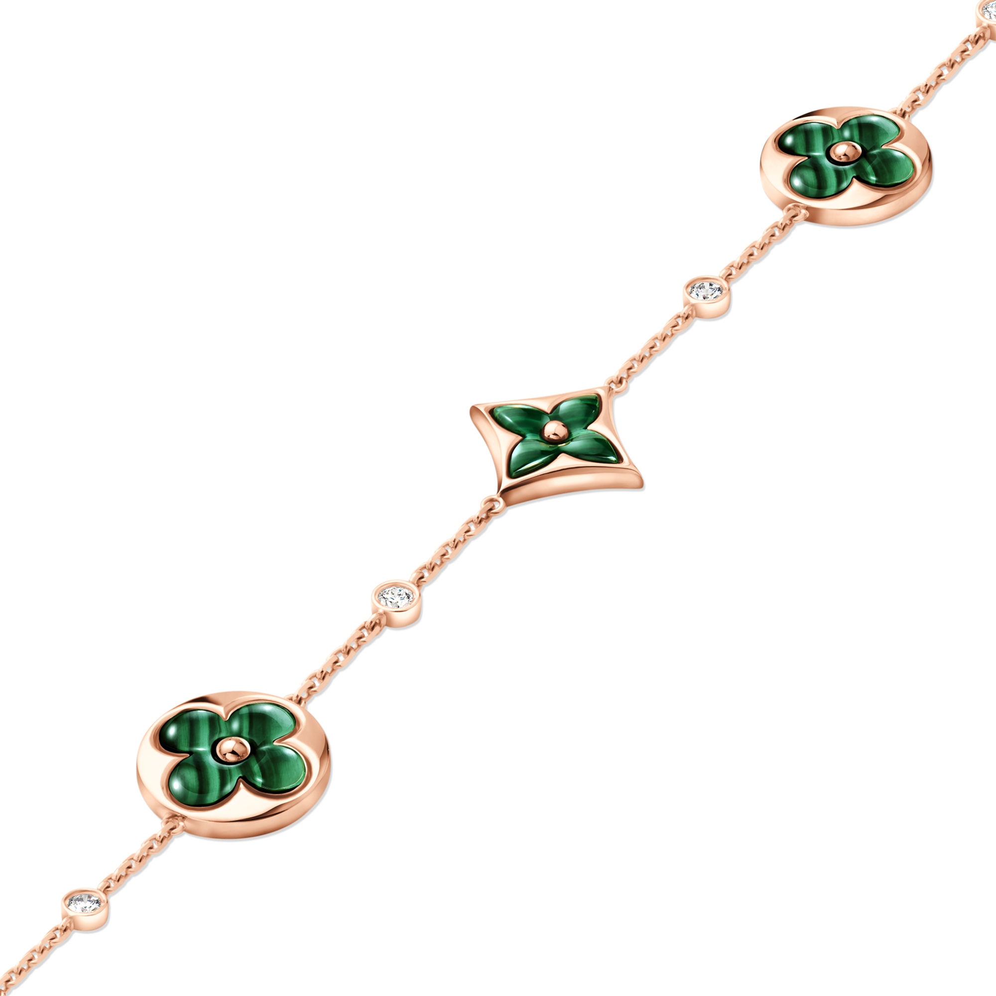 Bracciale Color Blossom BB con motivo multiplo, oro rosa, malachite e diamanti  Gioielli Categorie Tutta la Gioielleria | LOUIS VUITTON (Zoom prodotto)