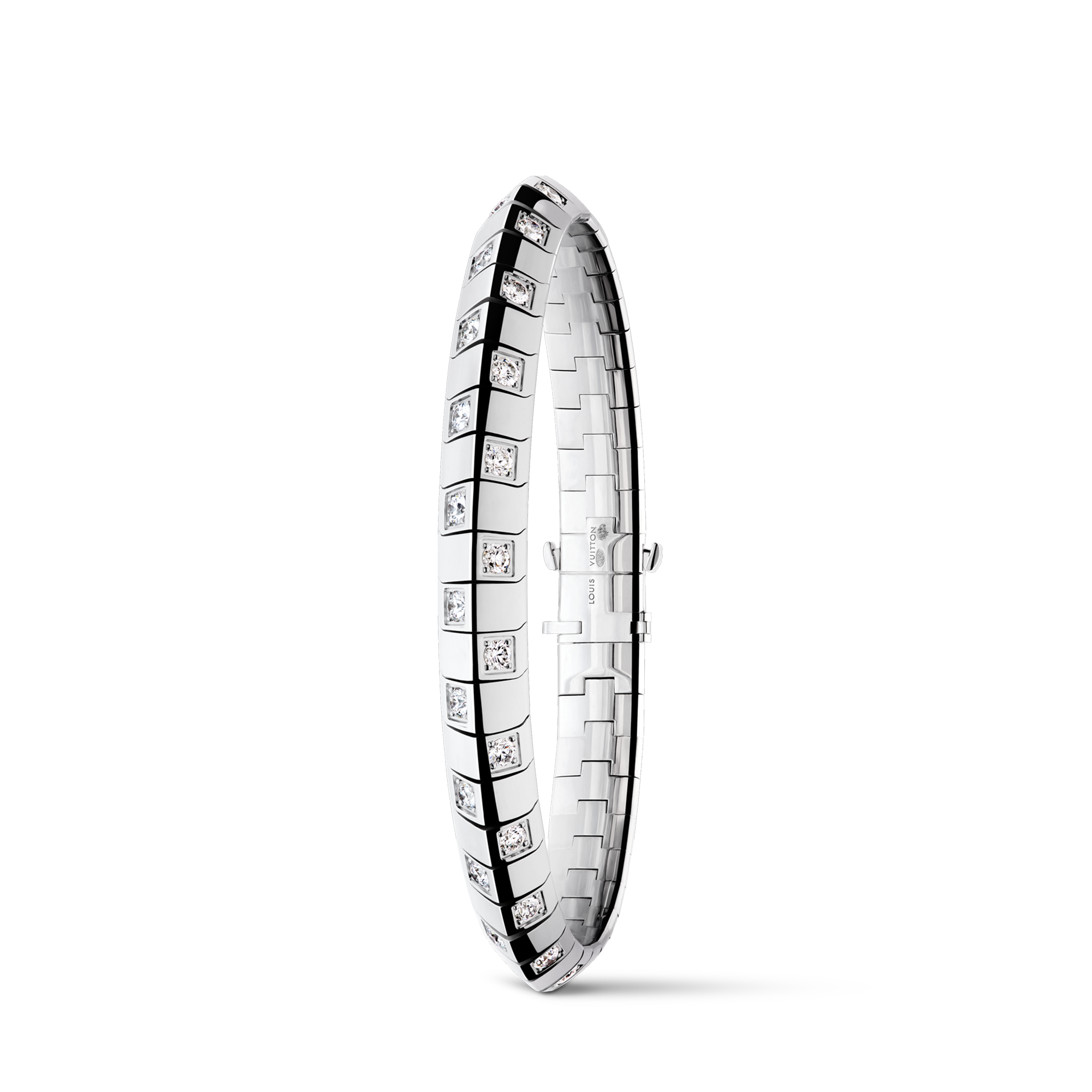Bracciale grande Le Damier de Louis Vuitton, oro bianco e diamanti  Gioielli Categorie Bracciali | LOUIS VUITTON (Zoom prodotto)