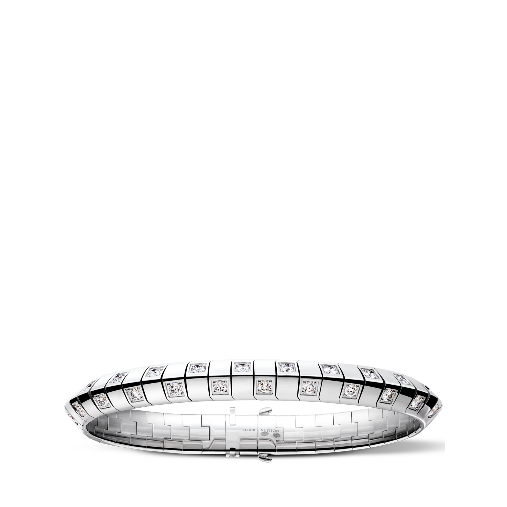 Bracciale grande Le Damier de Louis Vuitton, oro bianco e diamanti  Gioielli Categorie Bracciali | LOUIS VUITTON (Zoom prodotto)