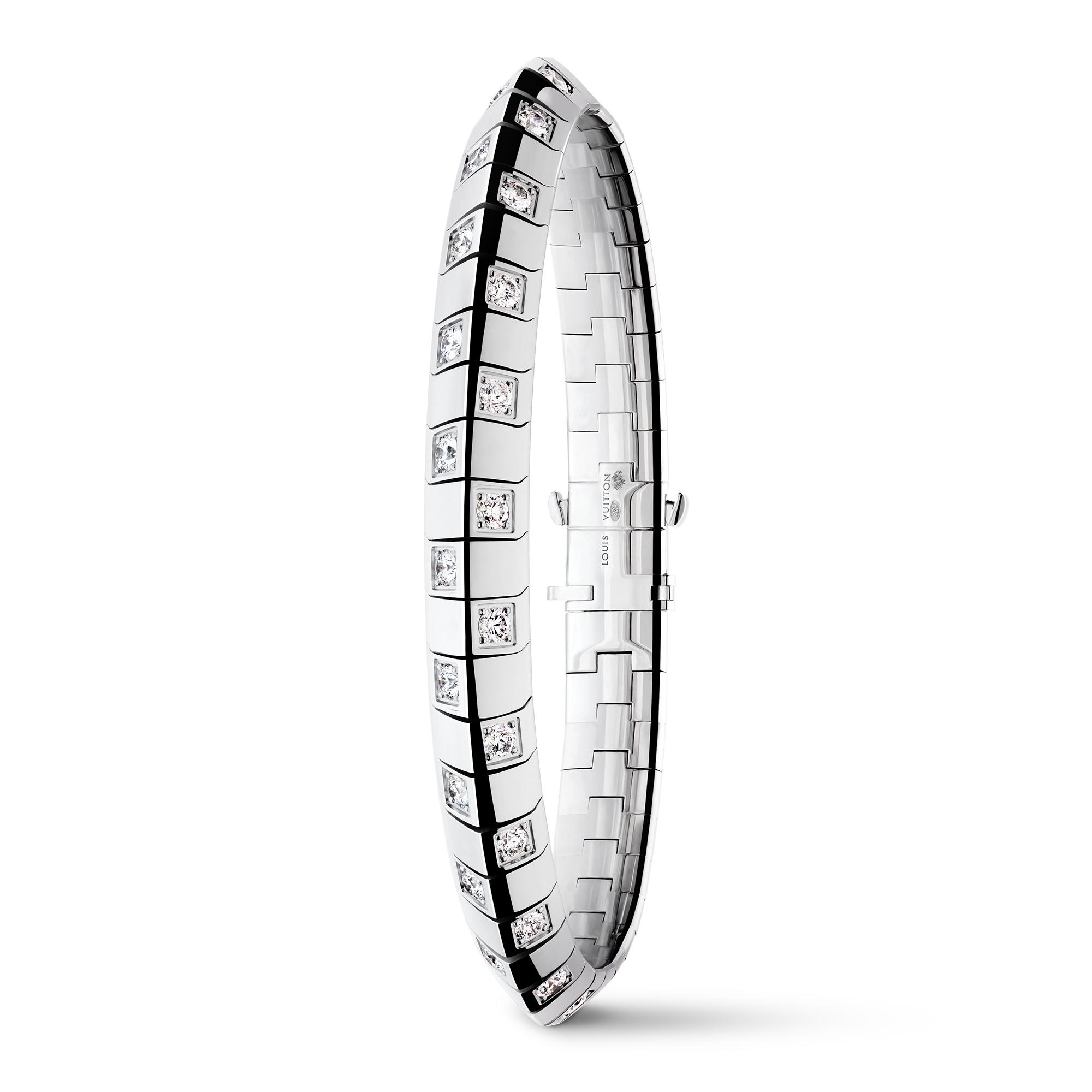 Bracciale grande Le Damier de Louis Vuitton, oro bianco e diamanti  Gioielli Categorie Bracciali | LOUIS VUITTON (Zoom prodotto)