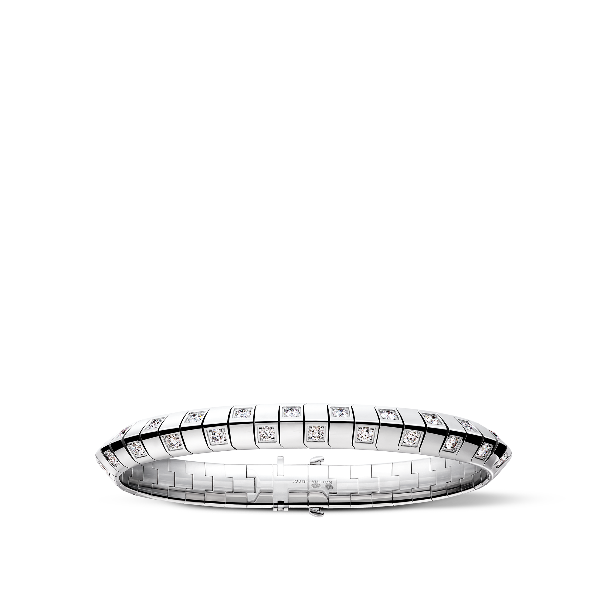 Bracciale grande Le Damier de Louis Vuitton, oro bianco e diamanti  Gioielli Categorie Bracciali | LOUIS VUITTON (Zoom prodotto)