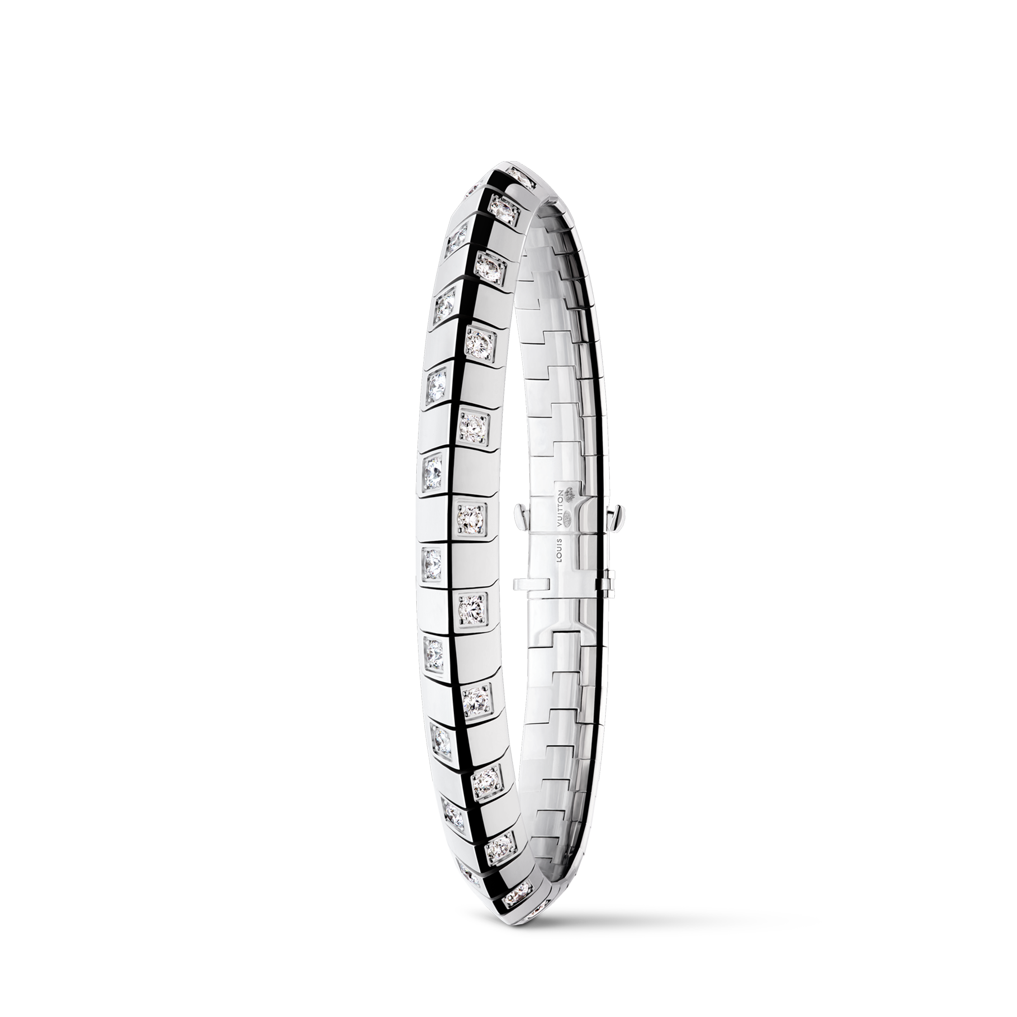 Bracciale grande Le Damier de Louis Vuitton, oro bianco e diamanti  Gioielli Categorie Bracciali | LOUIS VUITTON (Zoom prodotto)