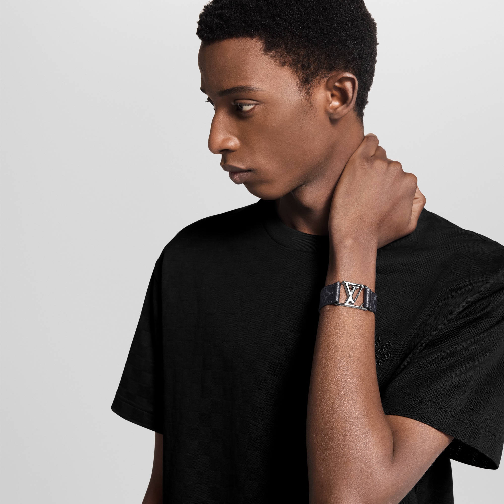Bracciale Hockenheim Tela Monogram Eclipse Uomo Fashion Bijoux Tutta la Gioielleria | LOUIS VUITTON (Zoom prodotto)
