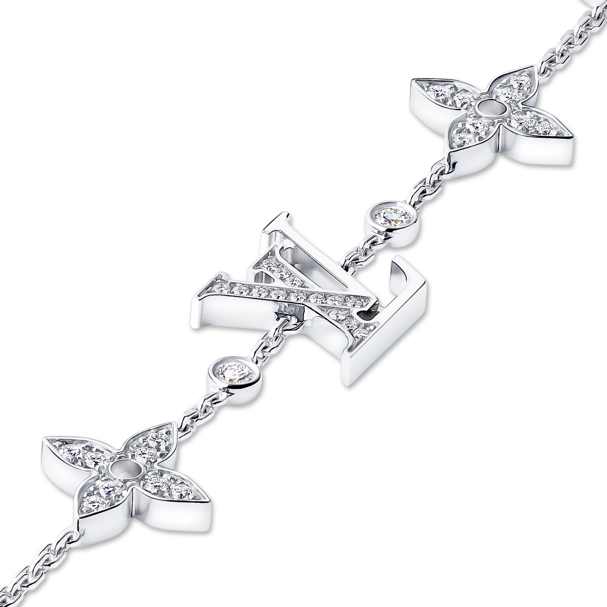 Bracciale Idylle Blossom con motivo multiplo, oro bianco e diamanti  Gioielli Categorie Bracciali | LOUIS VUITTON (Zoom prodotto)