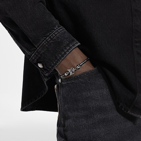 Bracciale LV Flower Tela Monogram Eclipse Uomo Fashion Bijoux Bracciali | LOUIS VUITTON (Zoom prodotto)
