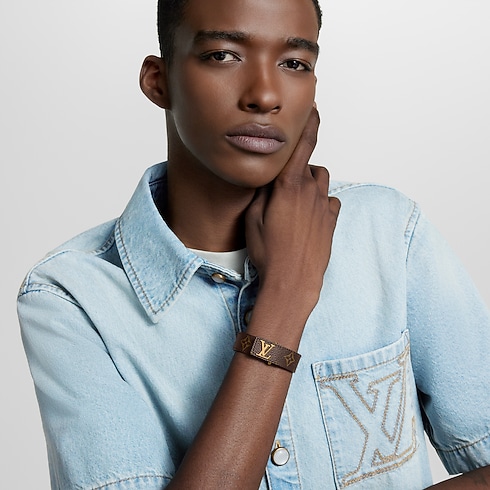 Bracciale LV Slim Tela Monogram Uomo Fashion Bijoux Bracciali | LOUIS VUITTON (Zoom prodotto)