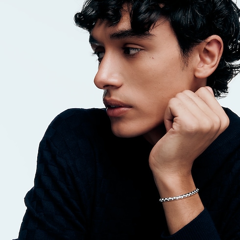 Bracciale medio Le Damier de Louis Vuitton, oro bianco e diamanti Gioielli Categorie Bracciali | LOUIS VUITTON (Zoom prodotto)