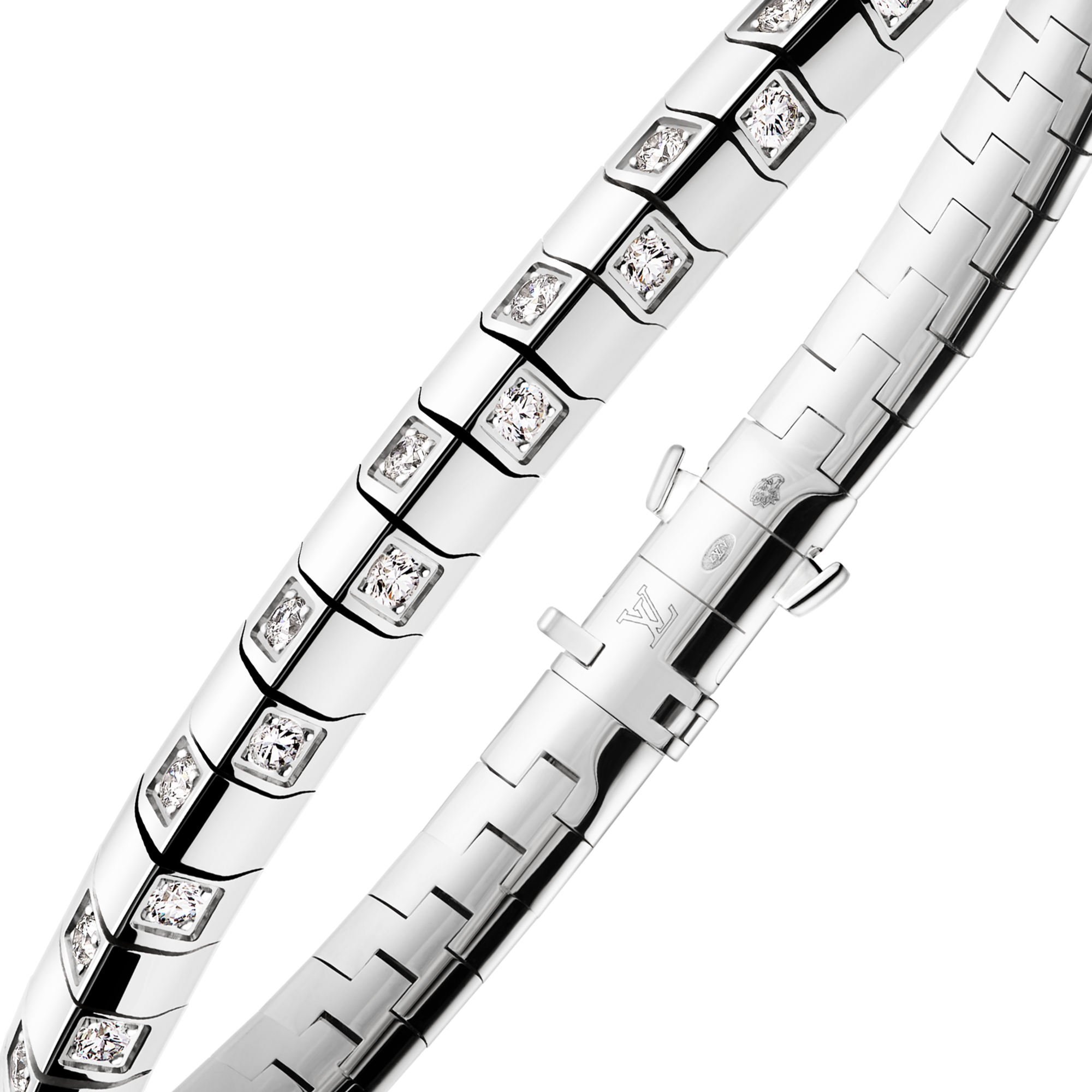 Bracciale medio Le Damier de Louis Vuitton, oro bianco e diamanti  Gioielli Categorie Bracciali | LOUIS VUITTON (Zoom prodotto)