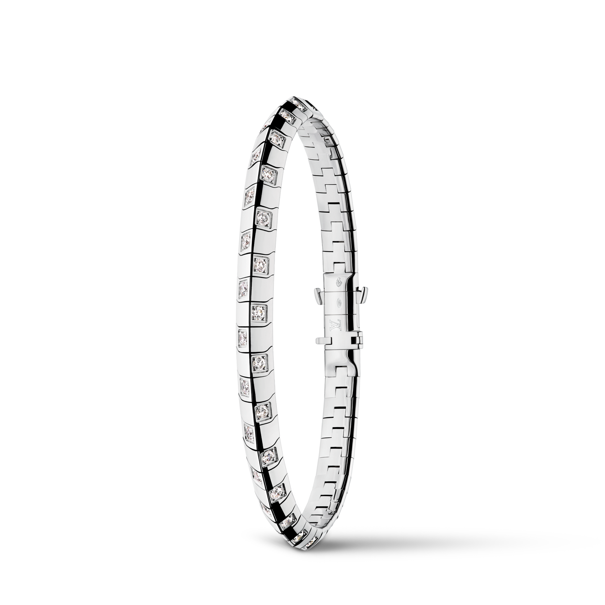 Bracciale medio Le Damier de Louis Vuitton, oro bianco e diamanti  Gioielli Categorie Bracciali | LOUIS VUITTON (Zoom prodotto)