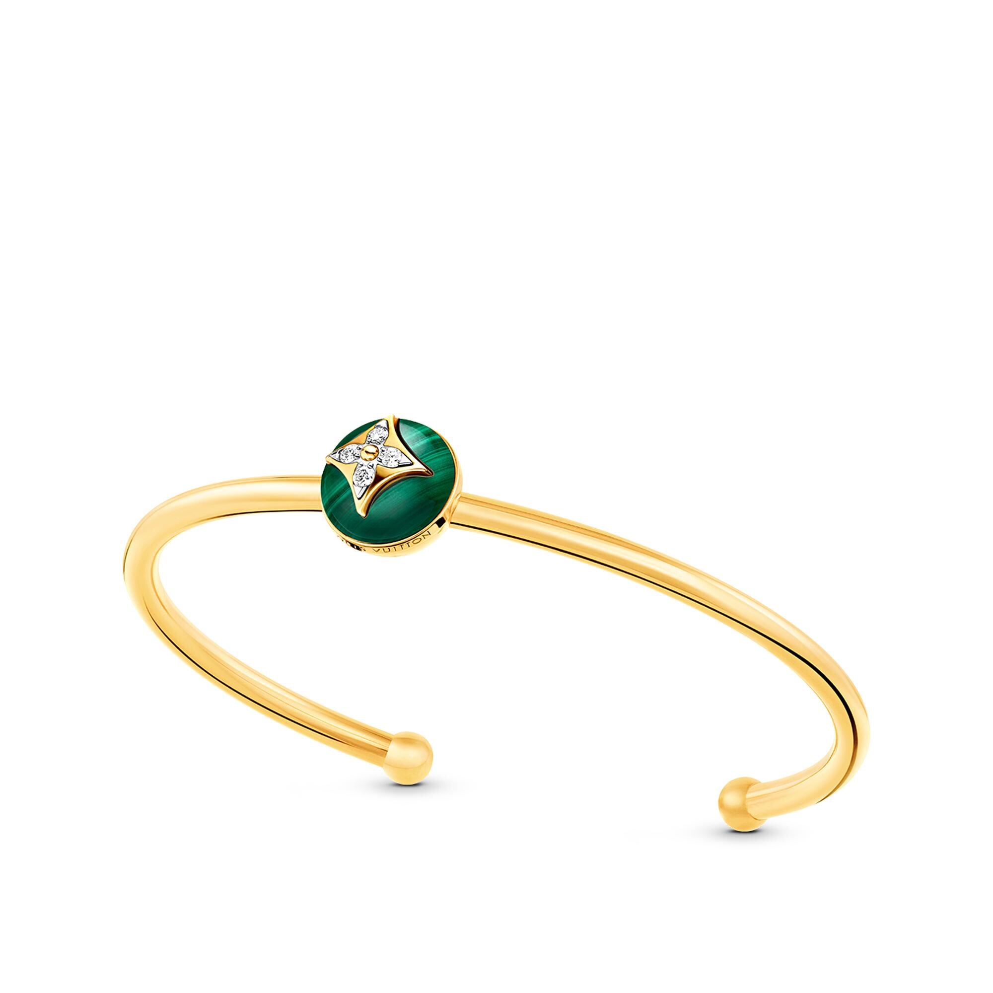 Bracciale rigido Color Blossom, oro giallo, oro bianco, malachite e diamanti  Uomo Discontinued Product Obs 12 | LOUIS VUITTON (Zoom prodotto)