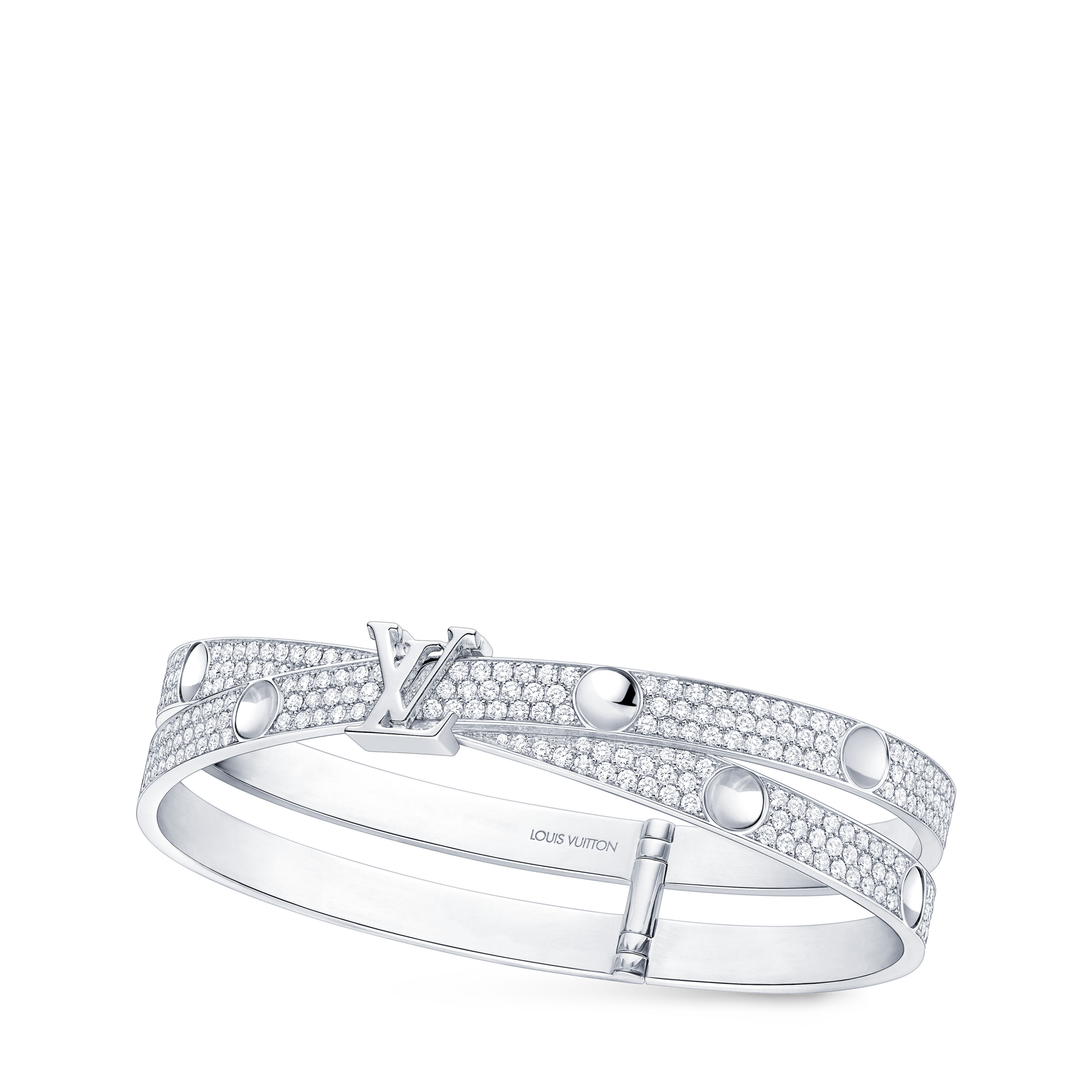 Bracciale rigido doppio Empreinte, oro bianco e diamanti  Gioielli Categorie Bracciali | LOUIS VUITTON (Zoom prodotto)