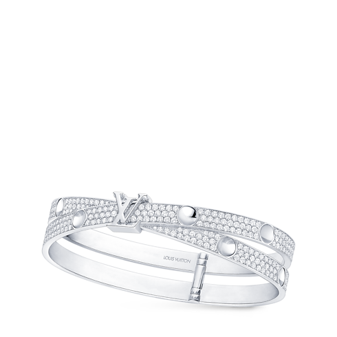 Bracciale rigido doppio Empreinte, oro bianco e diamanti Gioielli Categorie Bracciali | LOUIS VUITTON (Zoom prodotto)