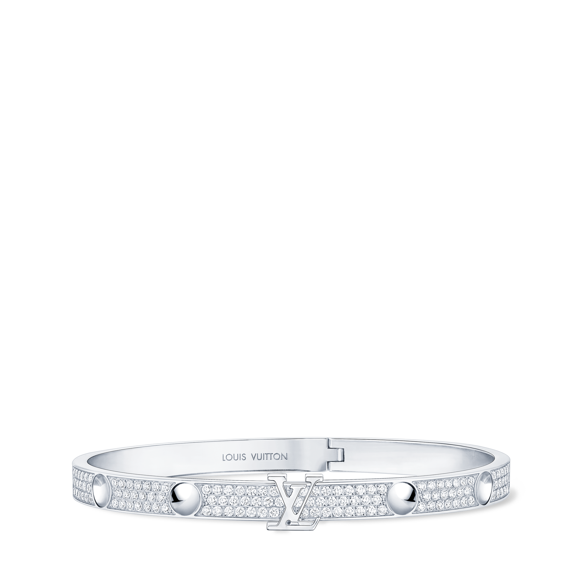 Bracciale rigido Empreinte LV in oro bianco e diamanti  Gioielli Categorie Tutta la Gioielleria | LOUIS VUITTON (Zoom prodotto)