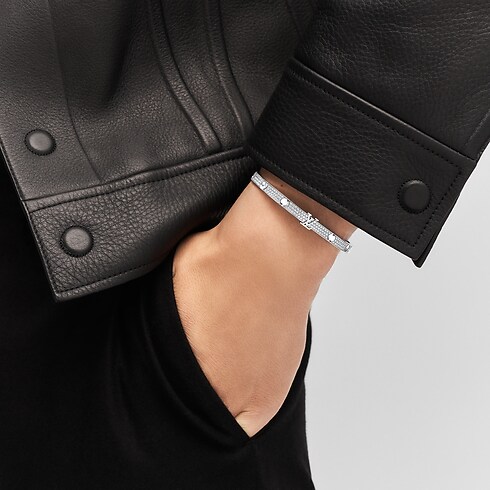 Bracciale rigido Empreinte Medium, oro bianco e diamanti Gioielli Categorie Tutta la Gioielleria | LOUIS VUITTON (Zoom prodotto)
