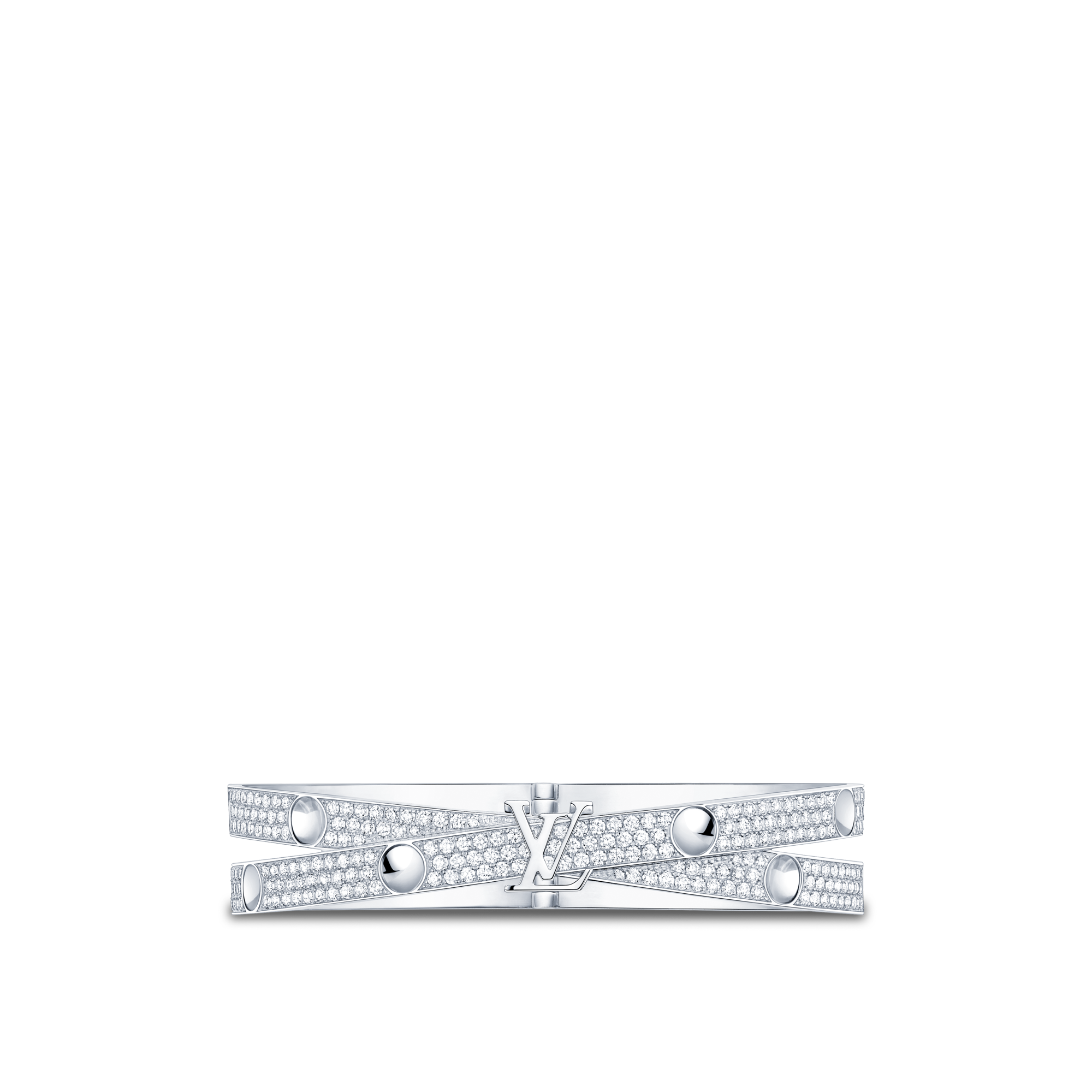 Bracciale rigido Empreinte, oro bianco e diamanti  Gioielli Categorie Bracciali | LOUIS VUITTON (Zoom prodotto)