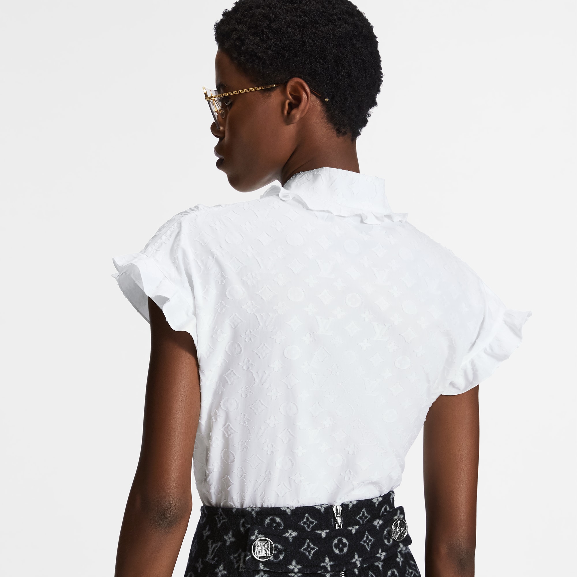 Camicetta con ruches  Donna Abbigliamento Camicie e T-Shirt | LOUIS VUITTON (Zoom prodotto)
