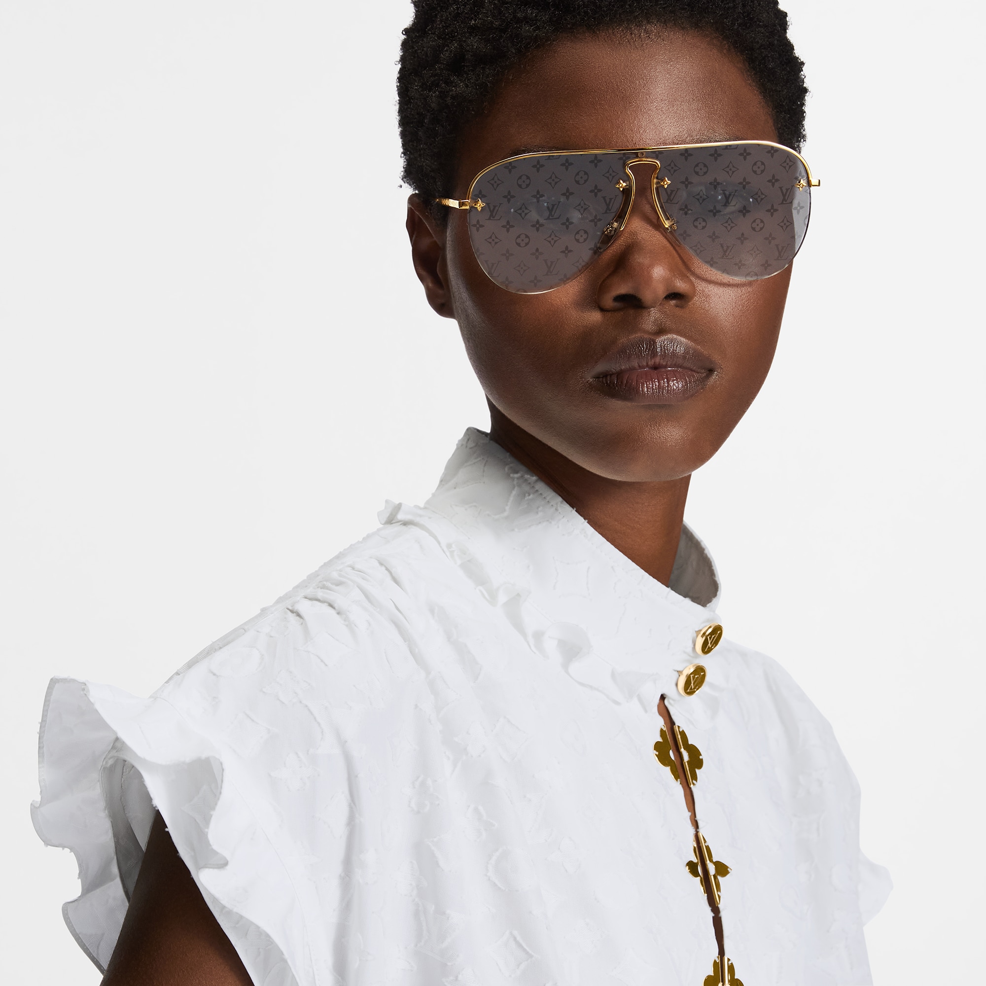 Camicetta con ruches  Donna Abbigliamento Camicie e T-Shirt | LOUIS VUITTON (Zoom prodotto)