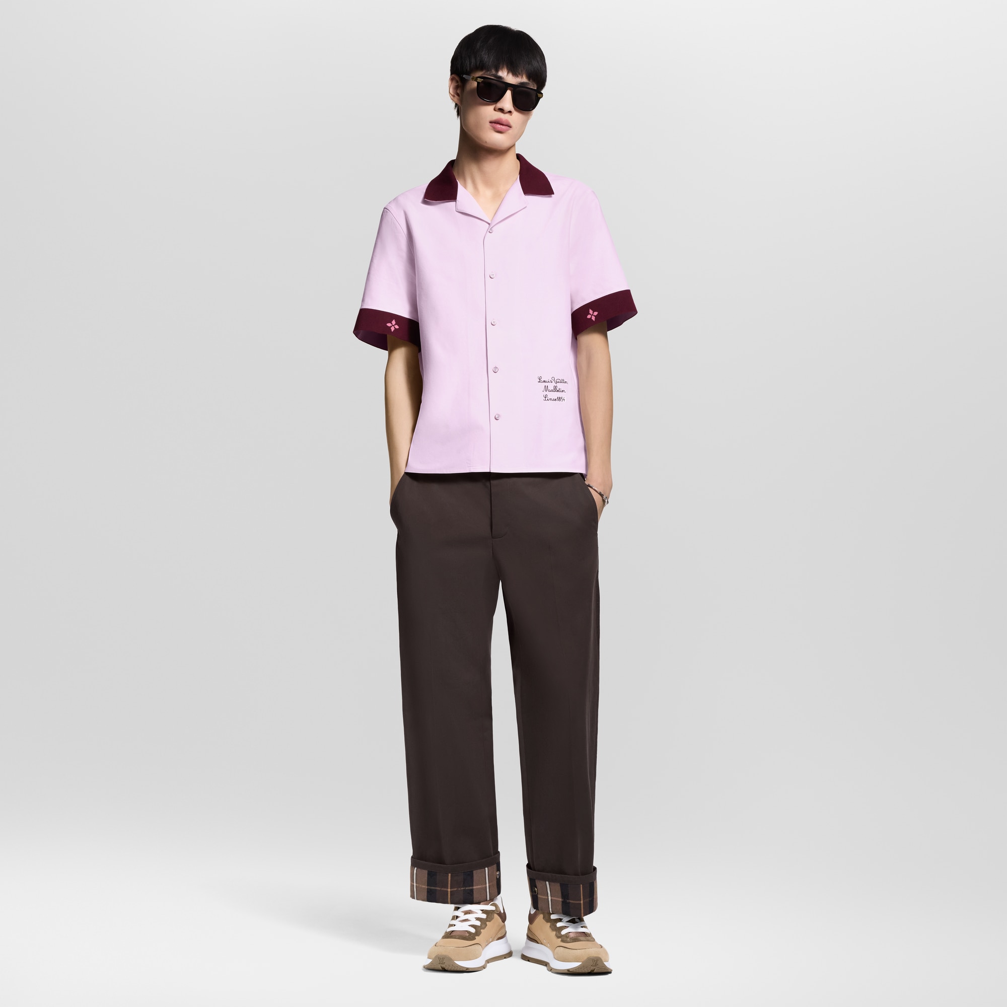 Camicia a maniche corte con colletto a coste  Uomo Abbigliamento Camicie | LOUIS VUITTON (Zoom prodotto)
