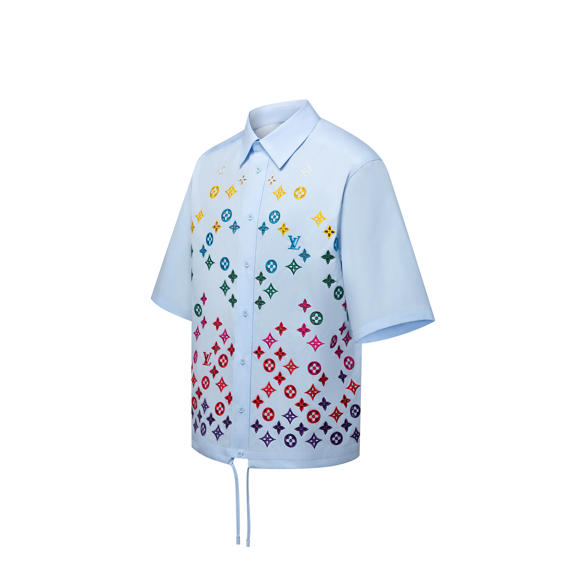 Camicia a maniche corte con fiori Monogram ricamati  Uomo Abbigliamento Camicie | LOUIS VUITTON (Zoom prodotto)