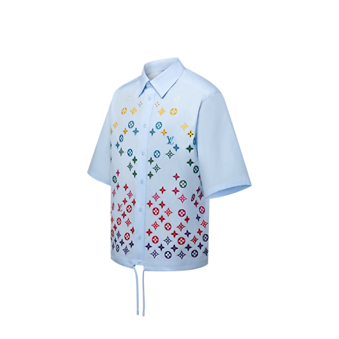 Camicia a maniche corte con fiori Monogram ricamati Uomo Abbigliamento Camicie | LOUIS VUITTON (Zoom prodotto)