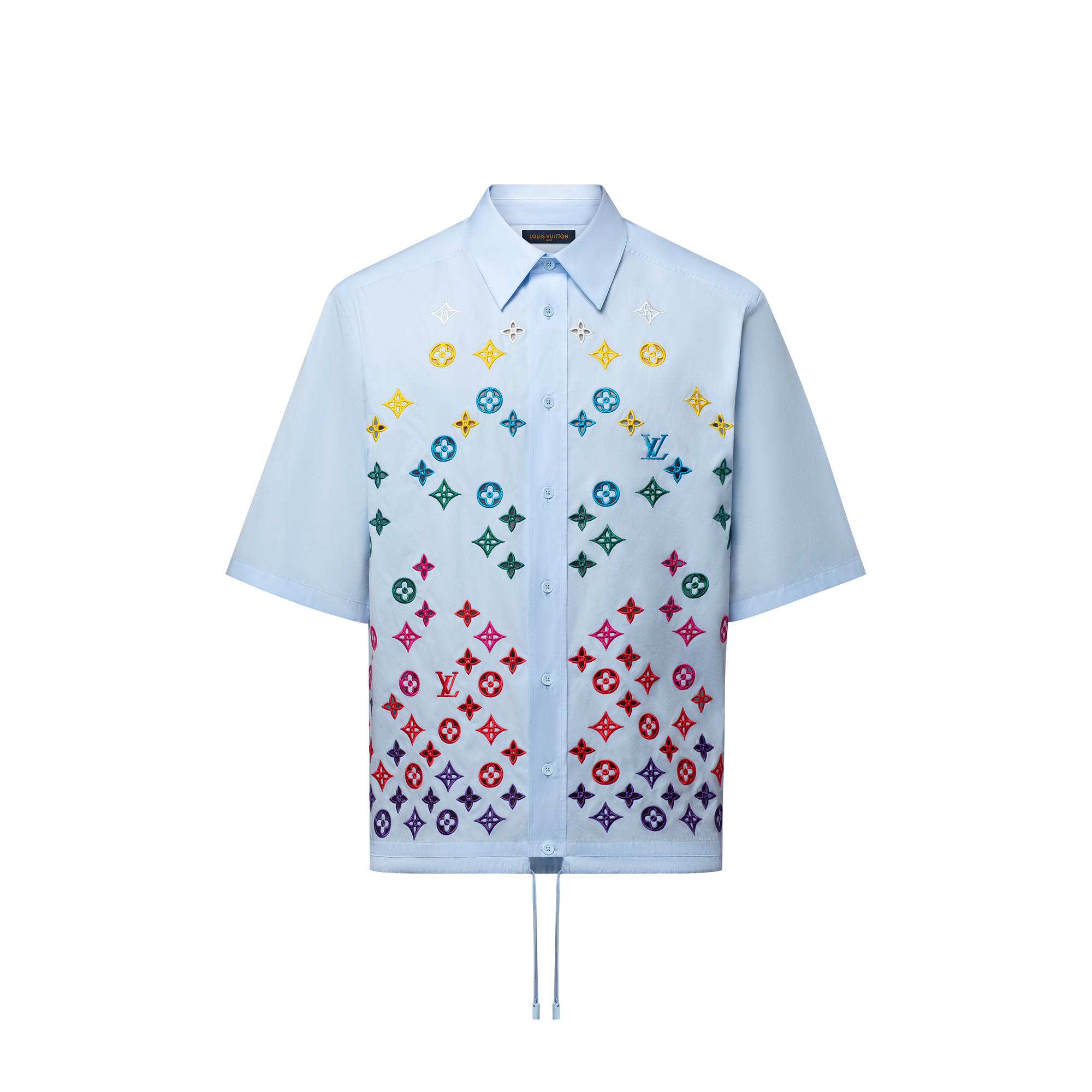 Camicia a maniche corte con fiori Monogram ricamati  Uomo Abbigliamento Camicie | LOUIS VUITTON (Zoom prodotto)