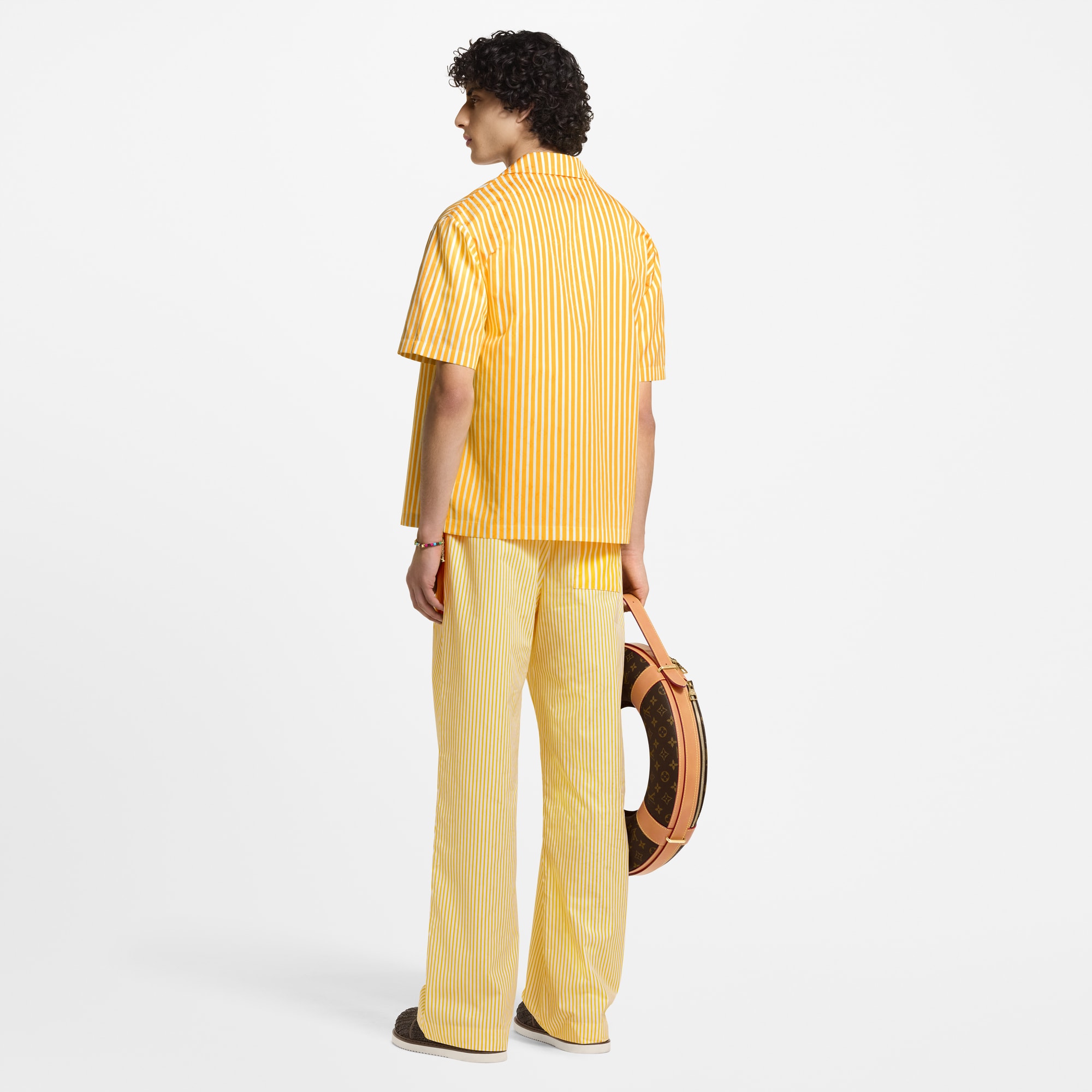 Camicia a maniche corte con motivi Monogram in stile patchwork e a righe  Uomo Abbigliamento Camicie | LOUIS VUITTON (Zoom prodotto)