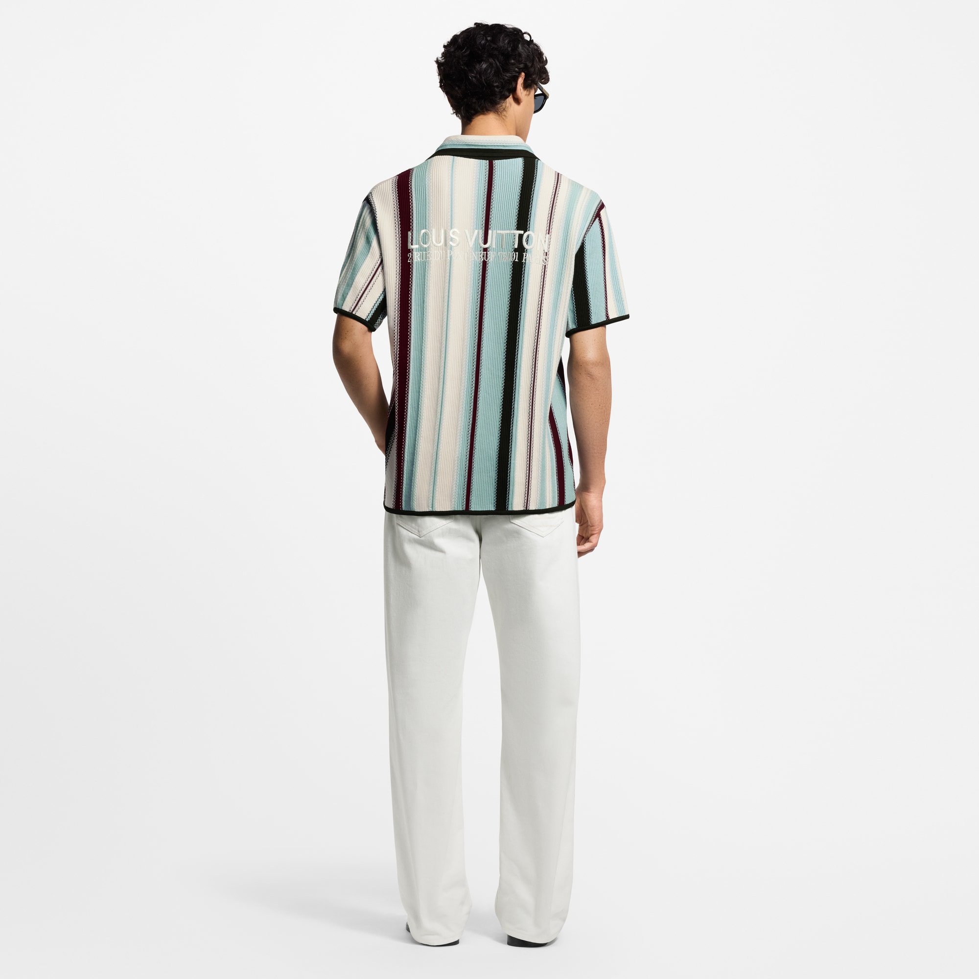 Camicia a maniche corte con motivo a righe all