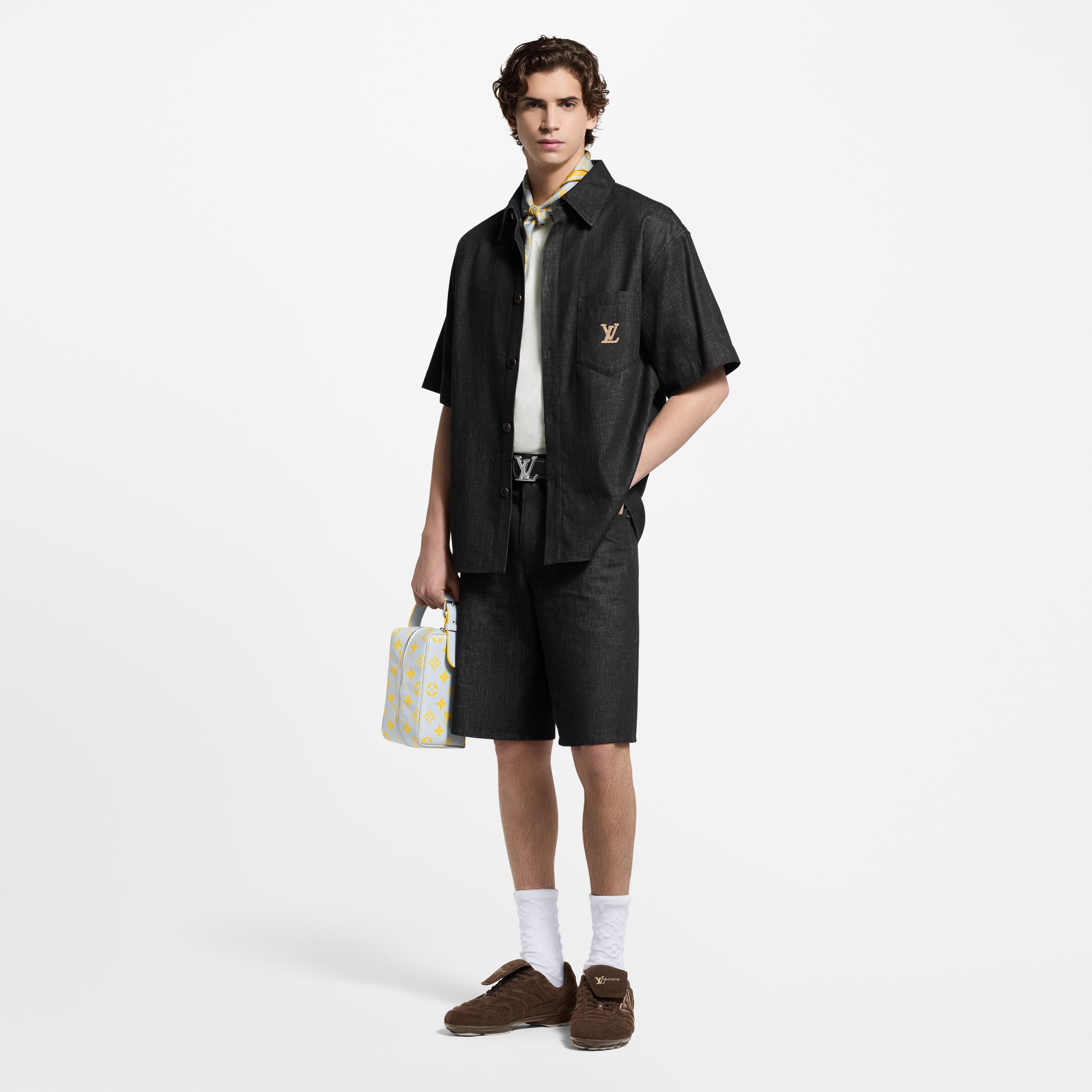 Camicia a maniche corte in chambray  Uomo Abbigliamento Camicie | LOUIS VUITTON (Zoom prodotto)
