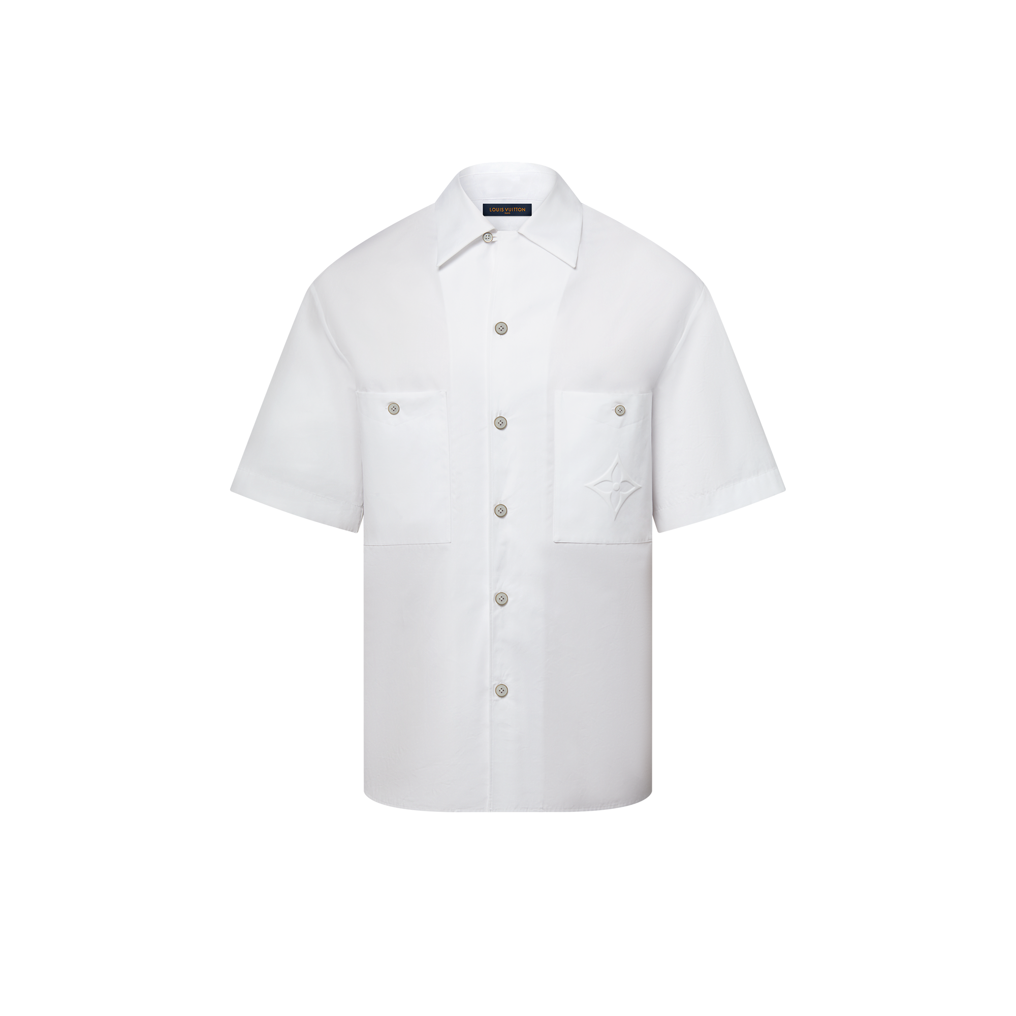 Camicia a maniche corte in cotone con motivo iconico  Uomo Abbigliamento Camicie | LOUIS VUITTON (Zoom prodotto)