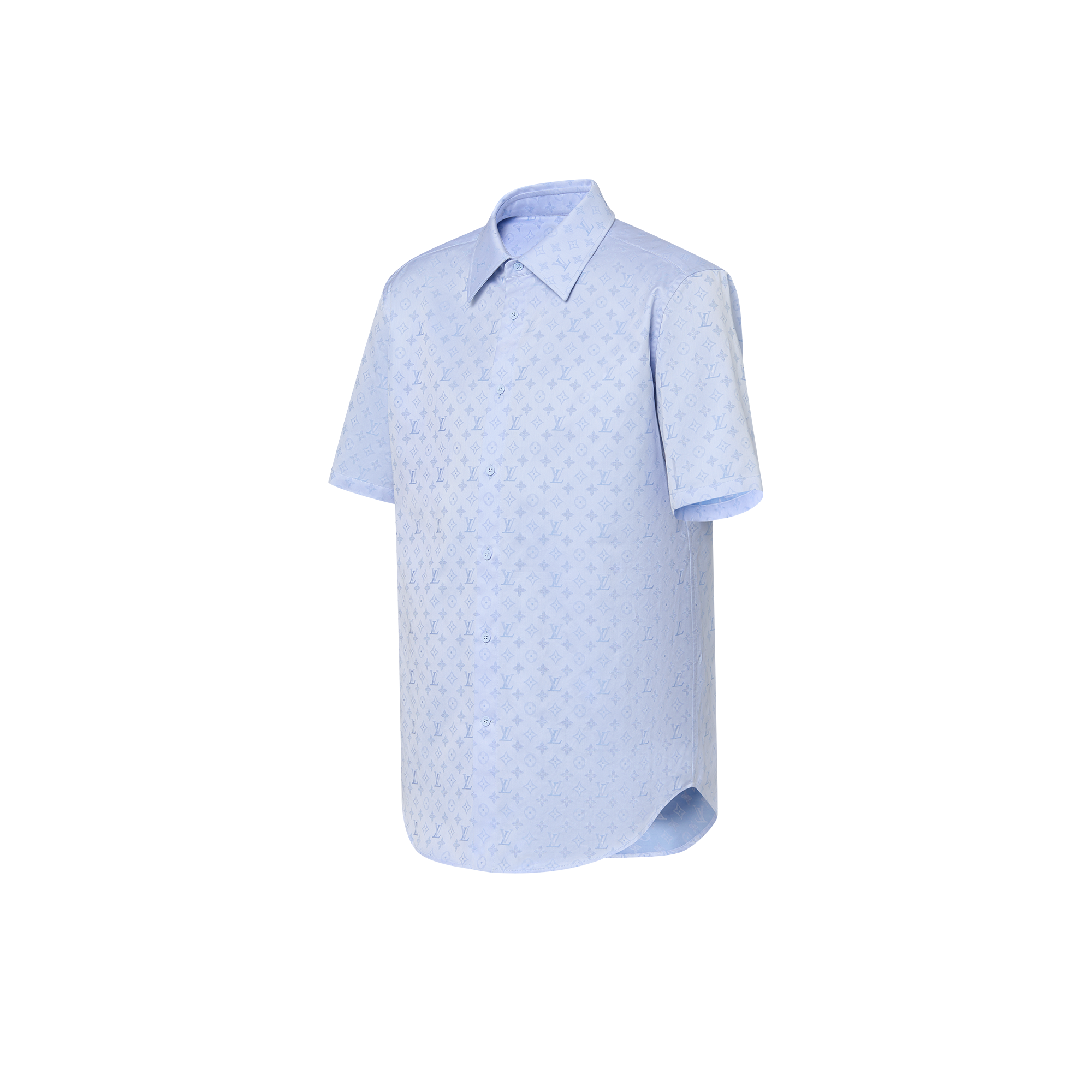 Camicia a maniche corte in cotone con motivo Monogram  Uomo Abbigliamento Camicie | LOUIS VUITTON (Zoom prodotto)