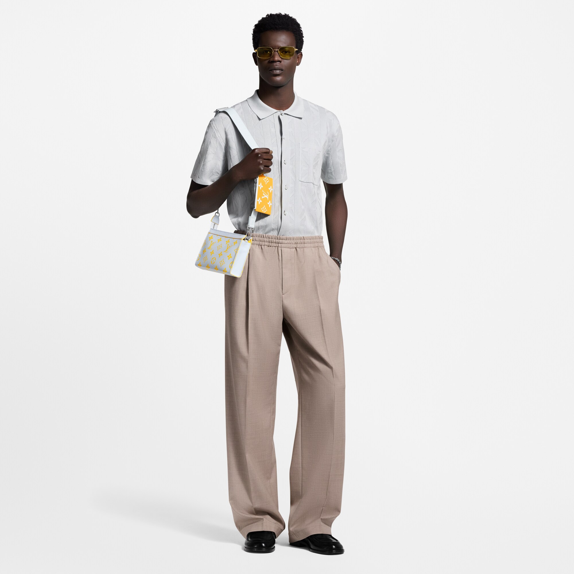 Camicia a maniche corte in maglia  Uomo Abbigliamento Camicie | LOUIS VUITTON (Zoom prodotto)