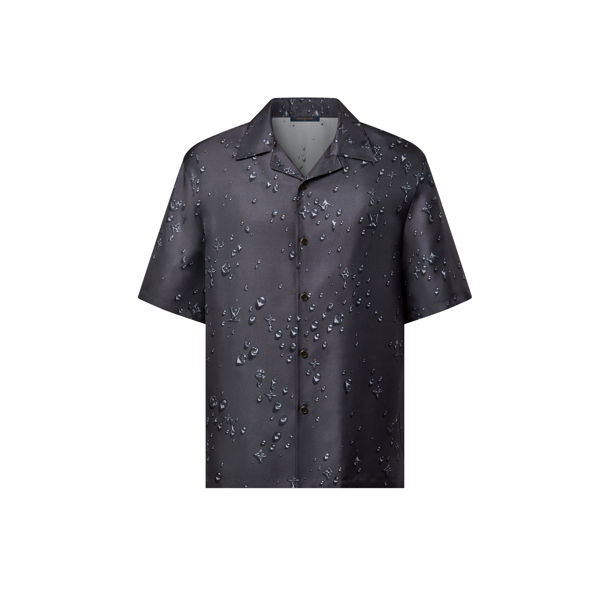 Camicia a maniche corte in seta con motivo Monogram  Uomo Abbigliamento Camicie | LOUIS VUITTON (Zoom prodotto)