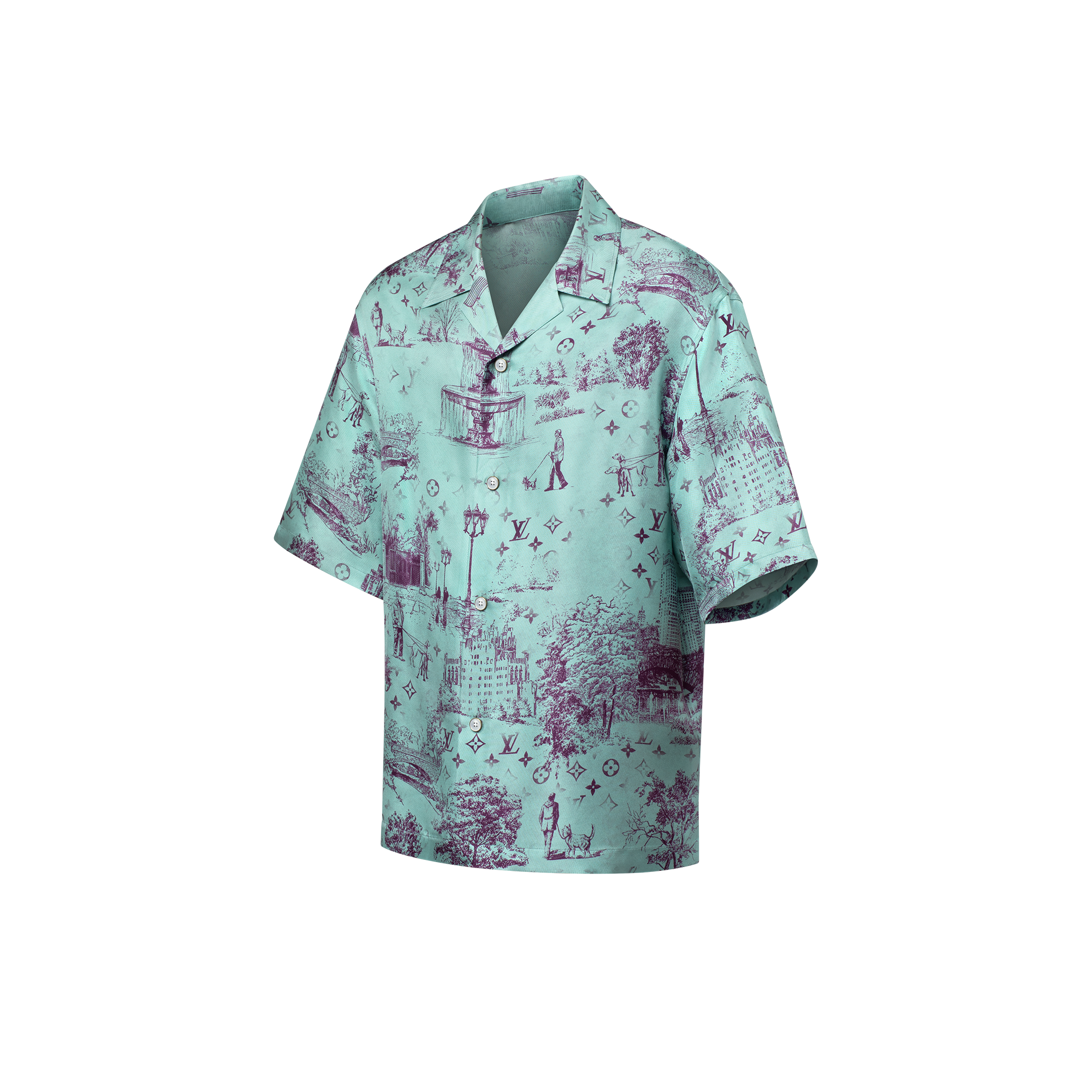 Camicia a maniche corte in seta stampata  Uomo Abbigliamento Camicie | LOUIS VUITTON (Zoom prodotto)