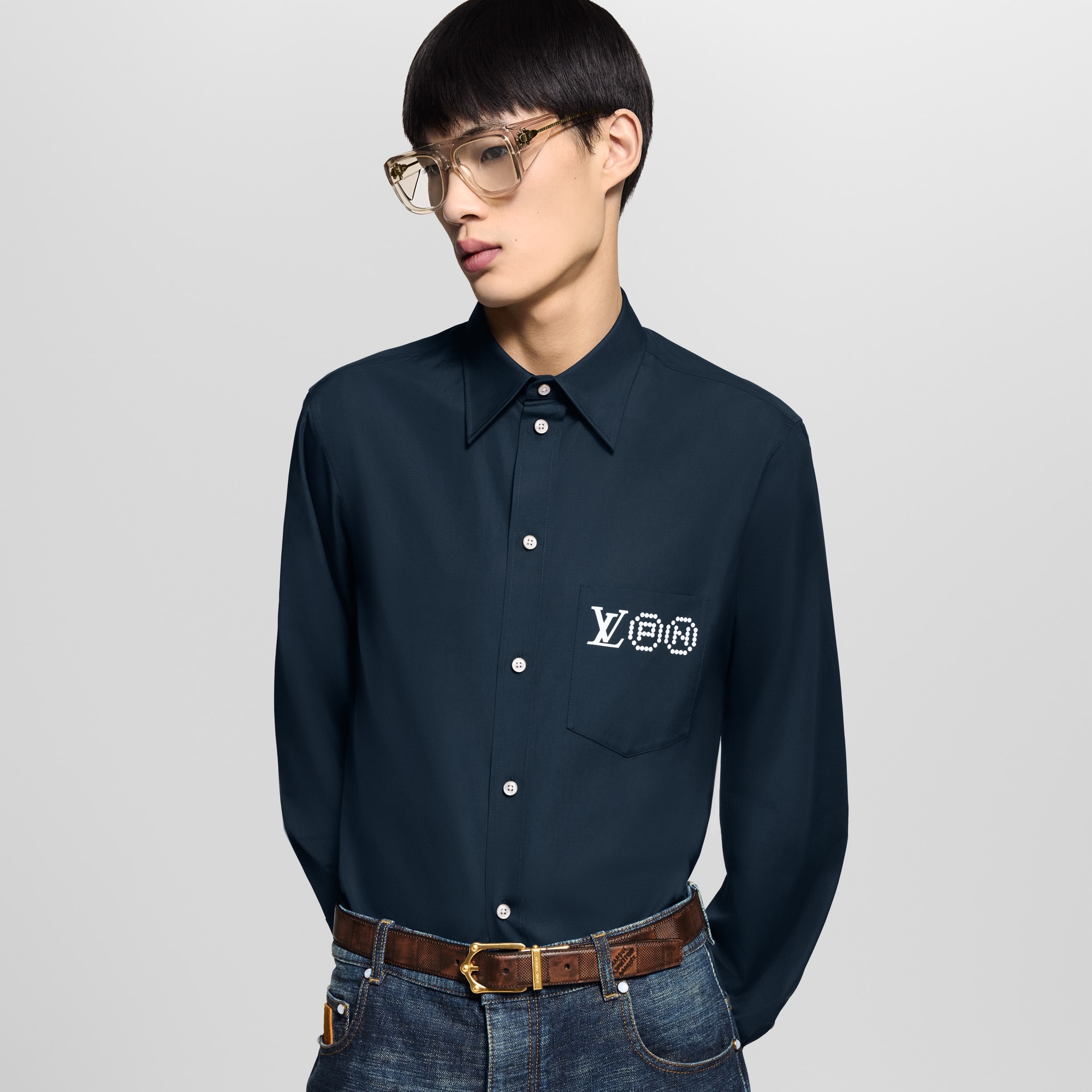 Camicia a maniche lunghe con motivo iconico stampato  Uomo Abbigliamento Camicie | LOUIS VUITTON (Zoom prodotto)