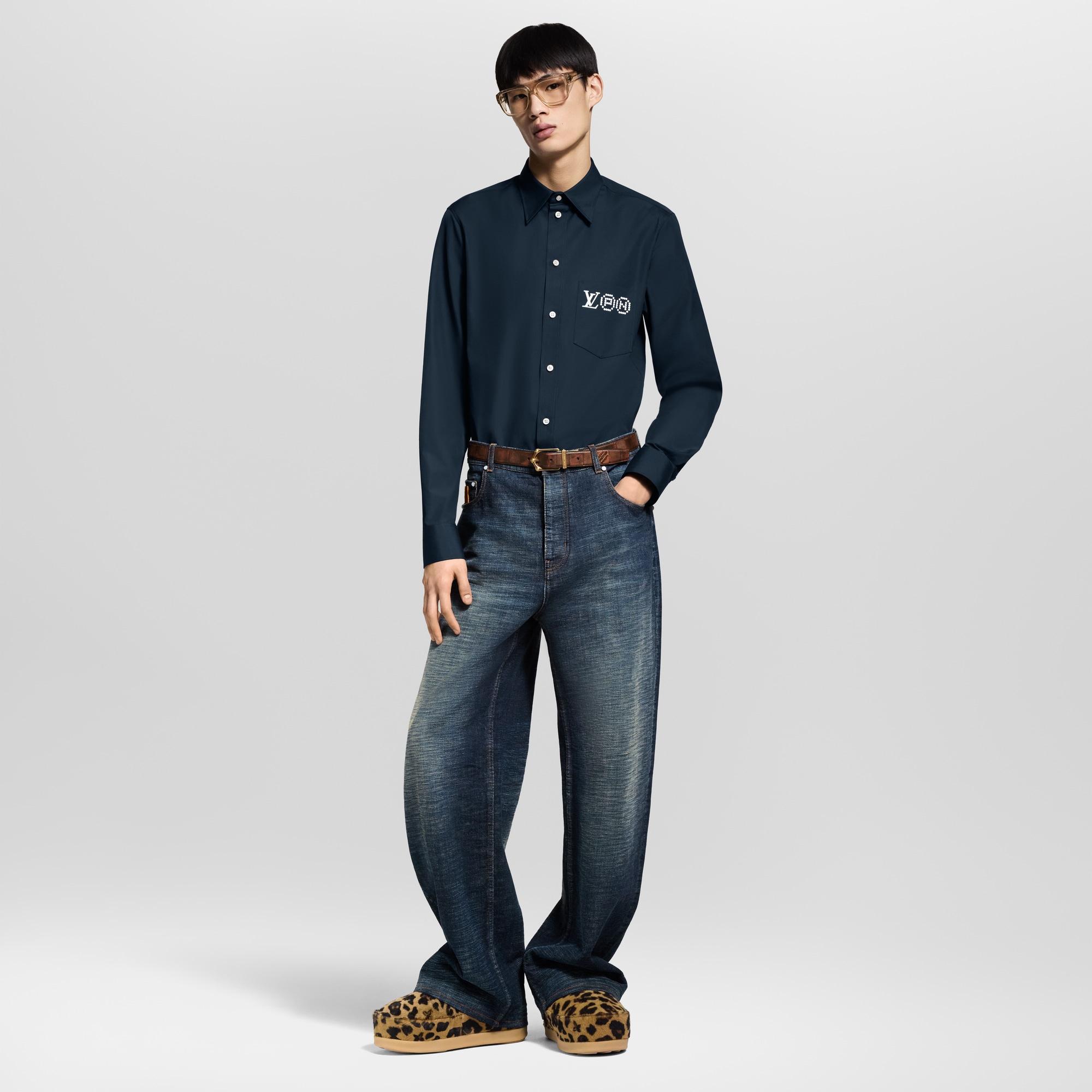 Camicia a maniche lunghe con motivo iconico stampato  Uomo Abbigliamento Camicie | LOUIS VUITTON (Zoom prodotto)