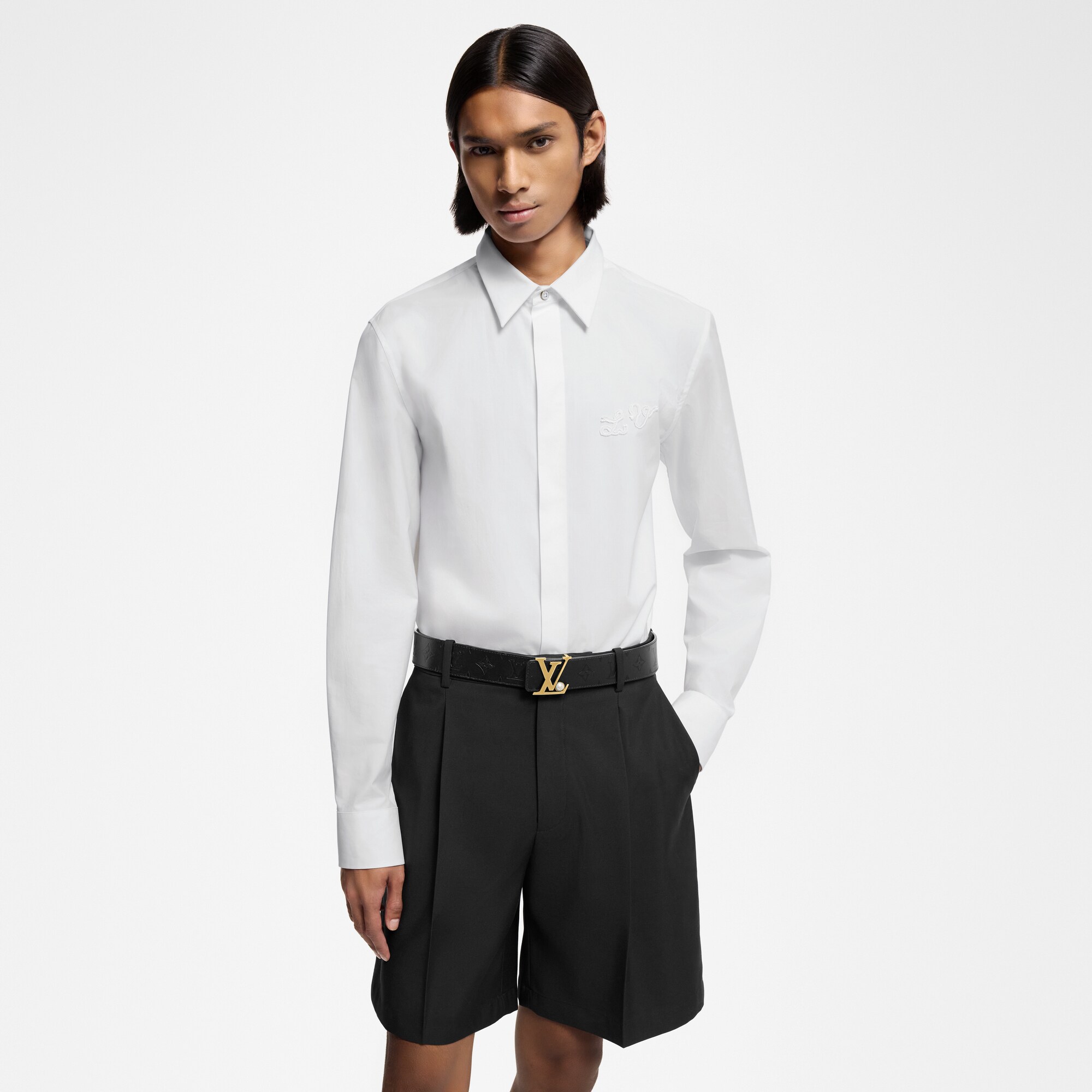 Camicia a maniche lunghe in cotone  Uomo Abbigliamento Camicie | LOUIS VUITTON (Zoom prodotto)