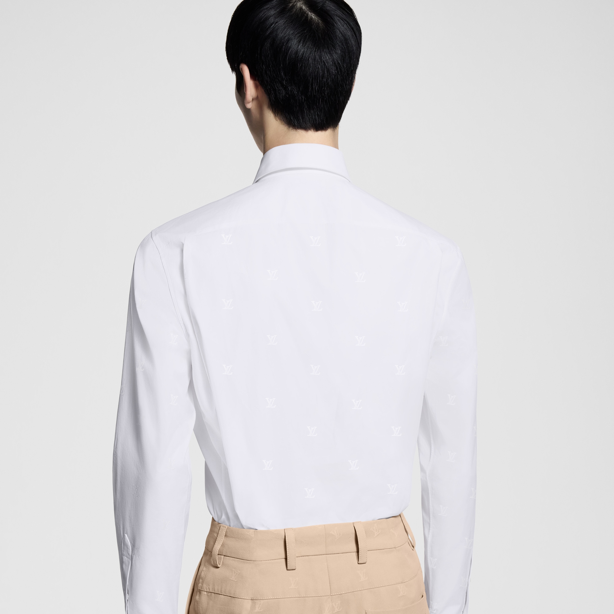 Camicia a maniche lunghe in cotone con firme LV Blason stampate  Uomo Abbigliamento Tutti i Capi di Abbigliamento | LOUIS VUITTON (Zoom prodotto)