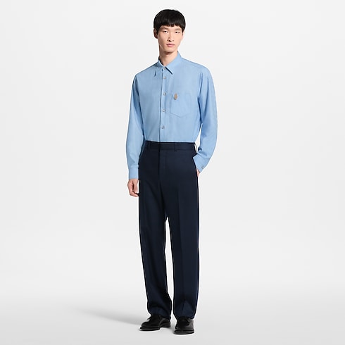 Camicia a maniche lunghe in cotone e cachemire in trama jacquard Uomo Abbigliamento Tutti i Capi di Abbigliamento | LOUIS VUITTON (Zoom prodotto)