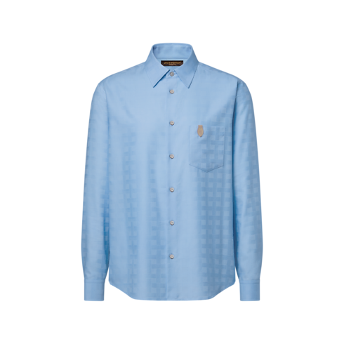 Camicia a maniche lunghe in cotone e cachemire in trama jacquard Uomo Abbigliamento Tutti i Capi di Abbigliamento | LOUIS VUITTON (Zoom prodotto)