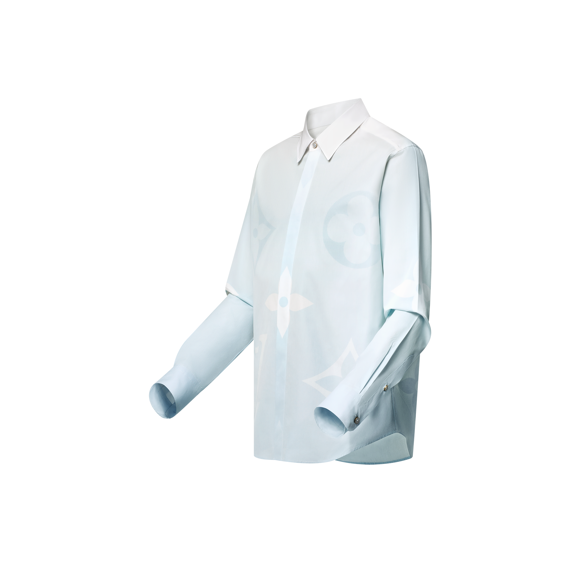Camicia a maniche lunghe in popeline di cotone con motivo Monogram stampato  Uomo Abbigliamento Camicie | LOUIS VUITTON (Zoom prodotto)